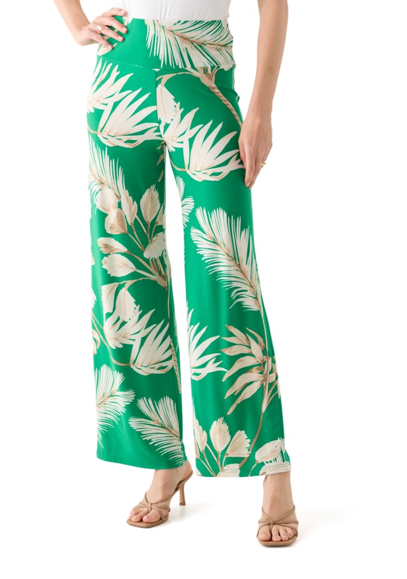 Womens Wide Leg Printed Pants