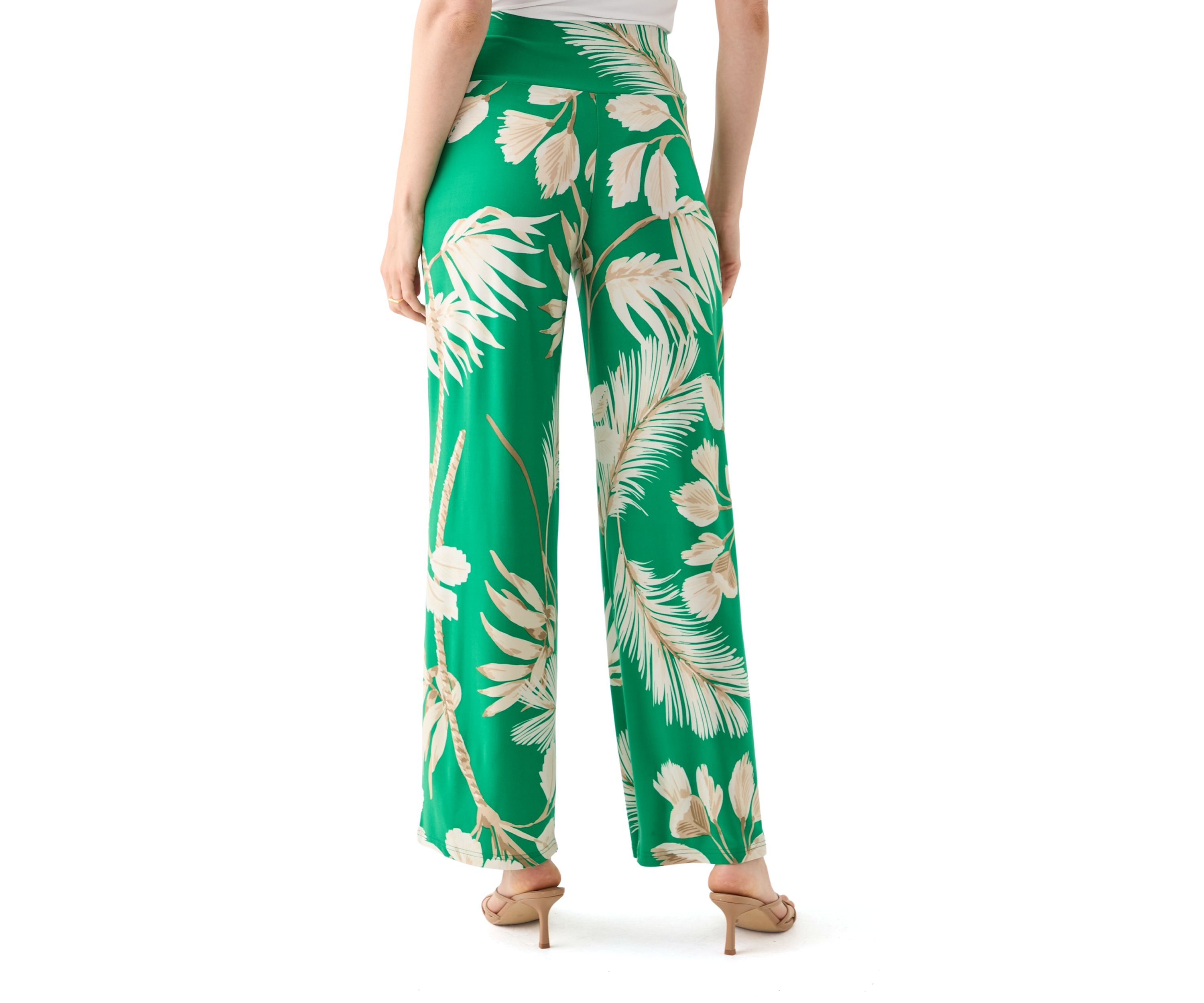 Womens Wide Leg Printed Pants