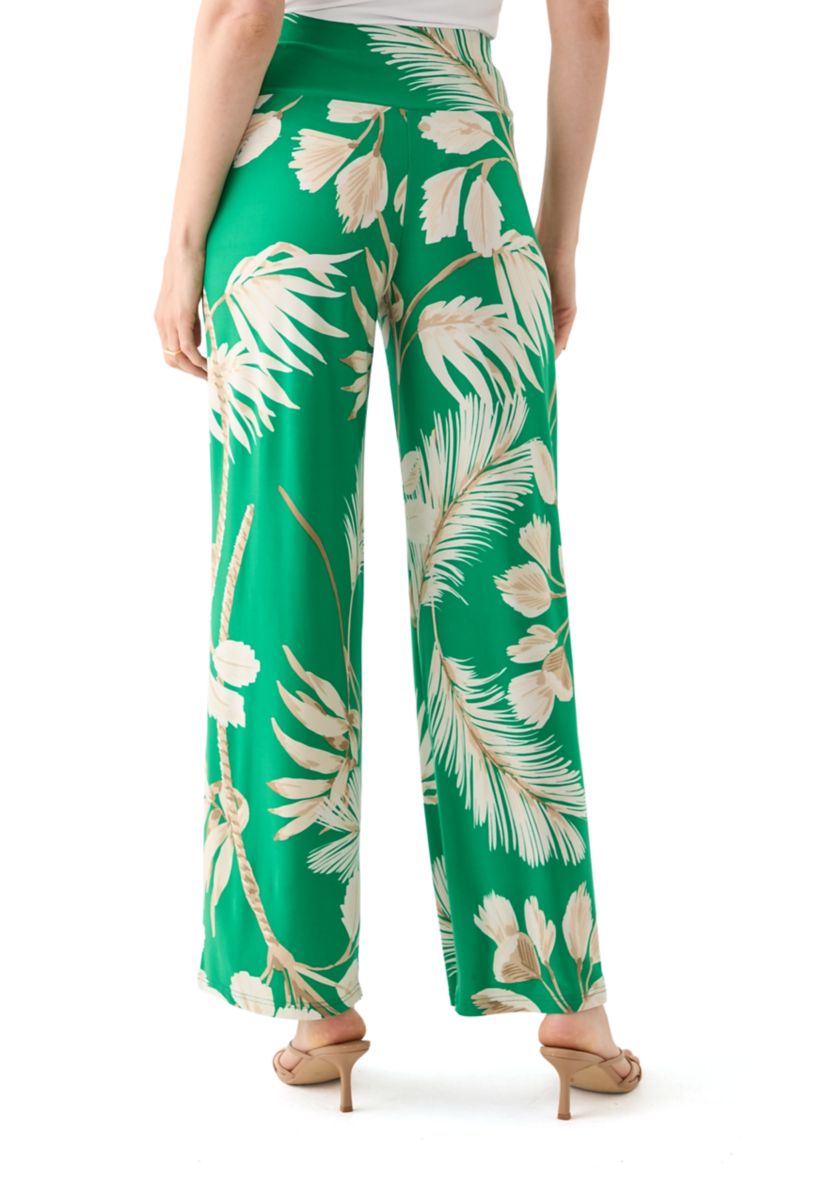 Womens Wide Leg Printed Pants