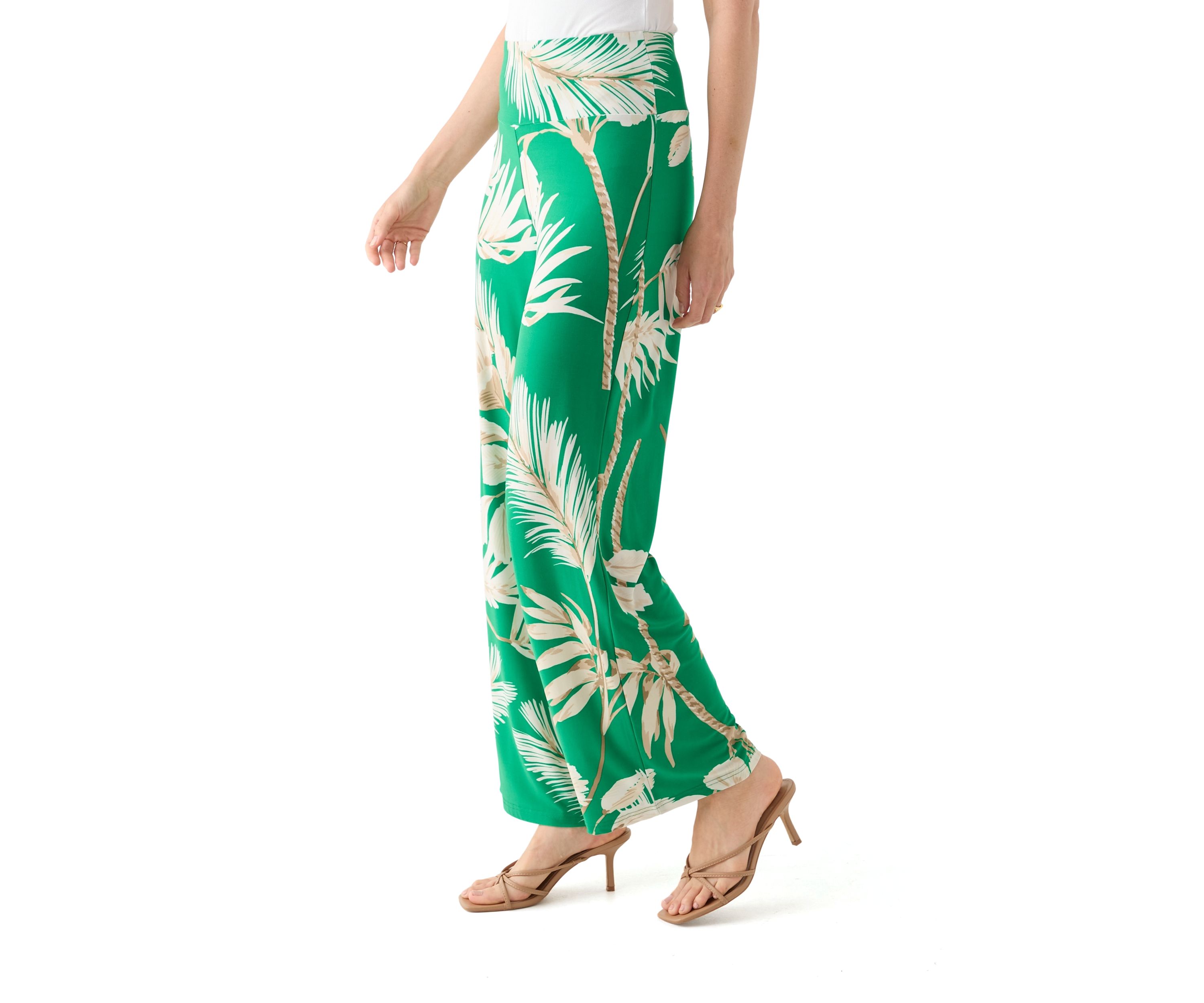 Womens Wide Leg Printed Pants