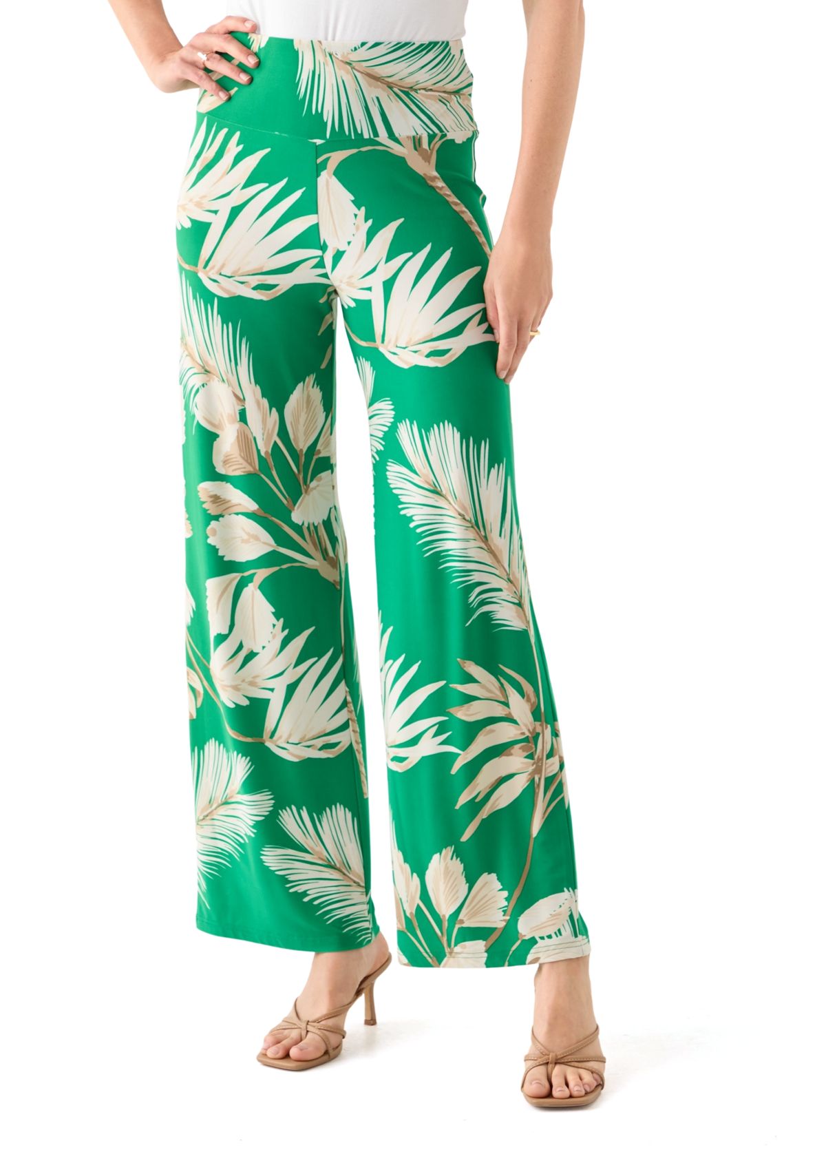 Petite High Rise Tropical Printed Pants