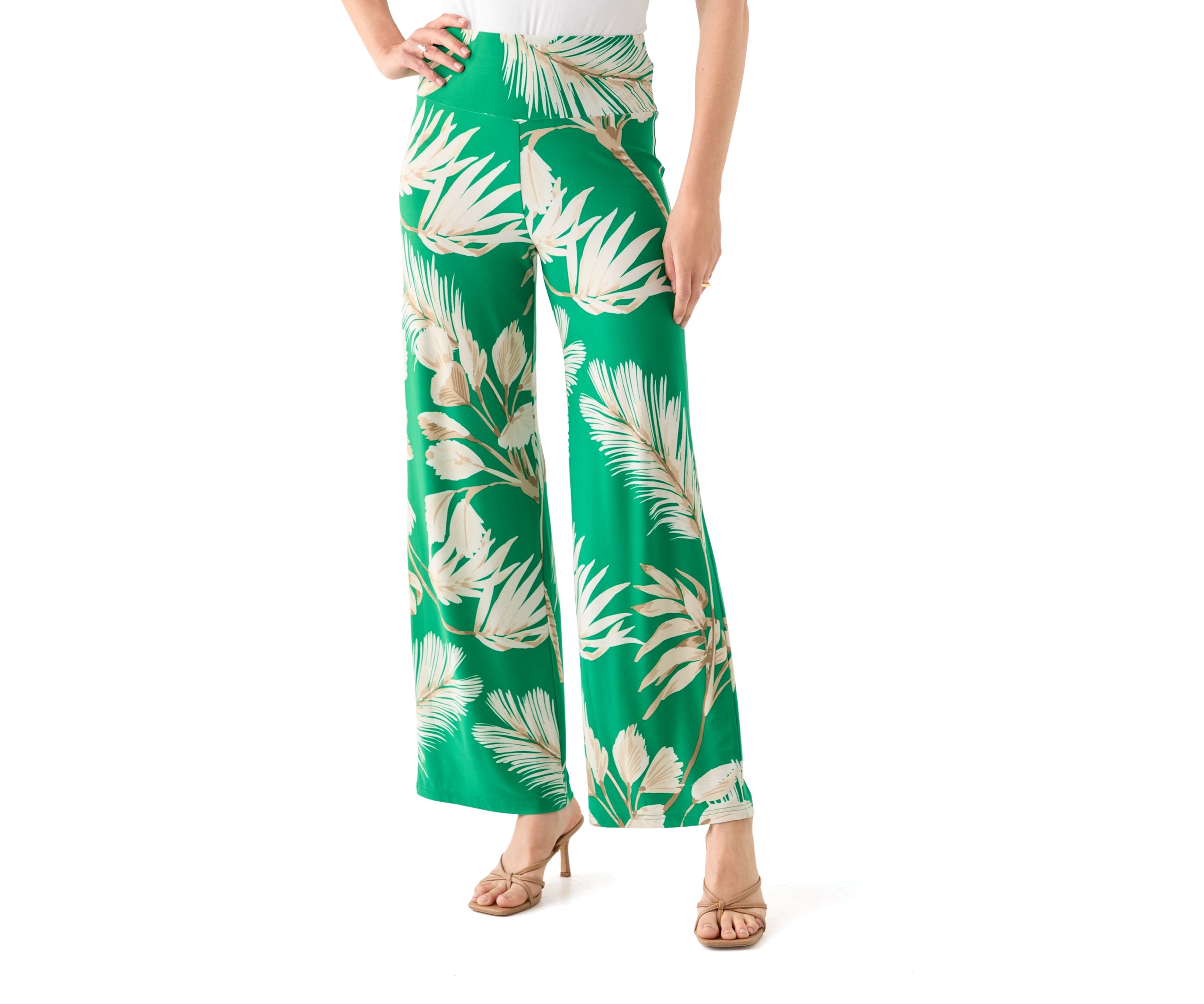 Petite High Rise Tropical Printed Pants