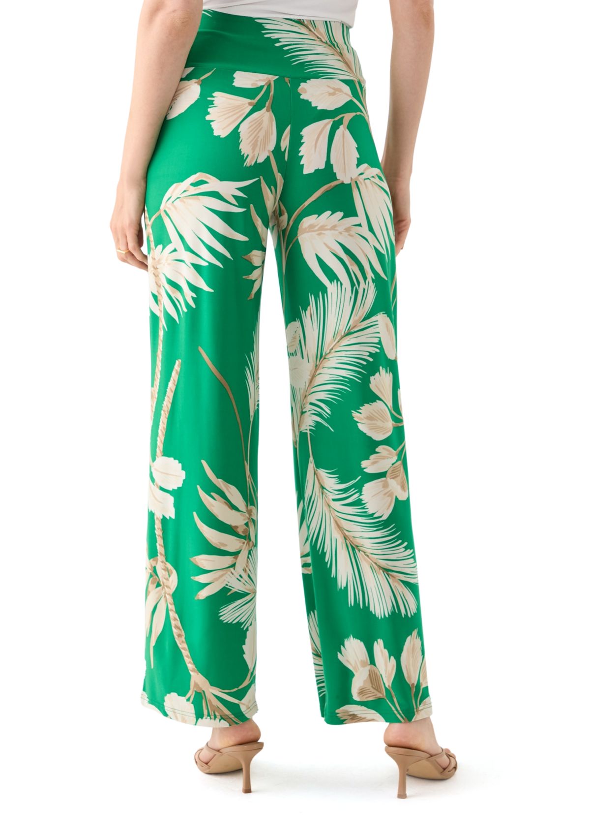 Petite High Rise Tropical Printed Pants