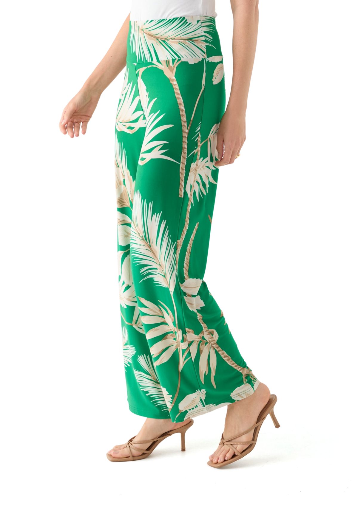 Petite High Rise Tropical Printed Pants