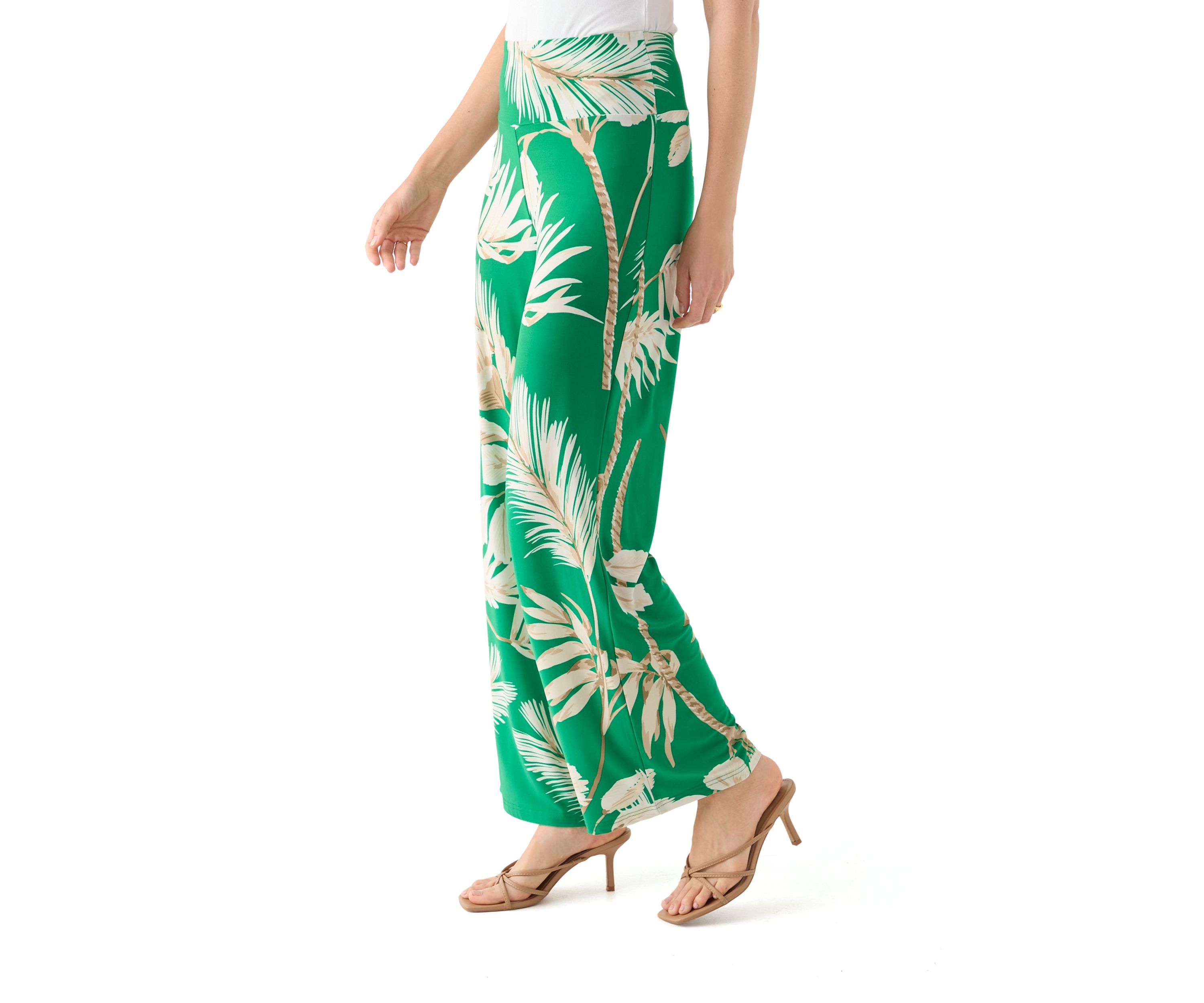 Petite High Rise Tropical Printed Pants