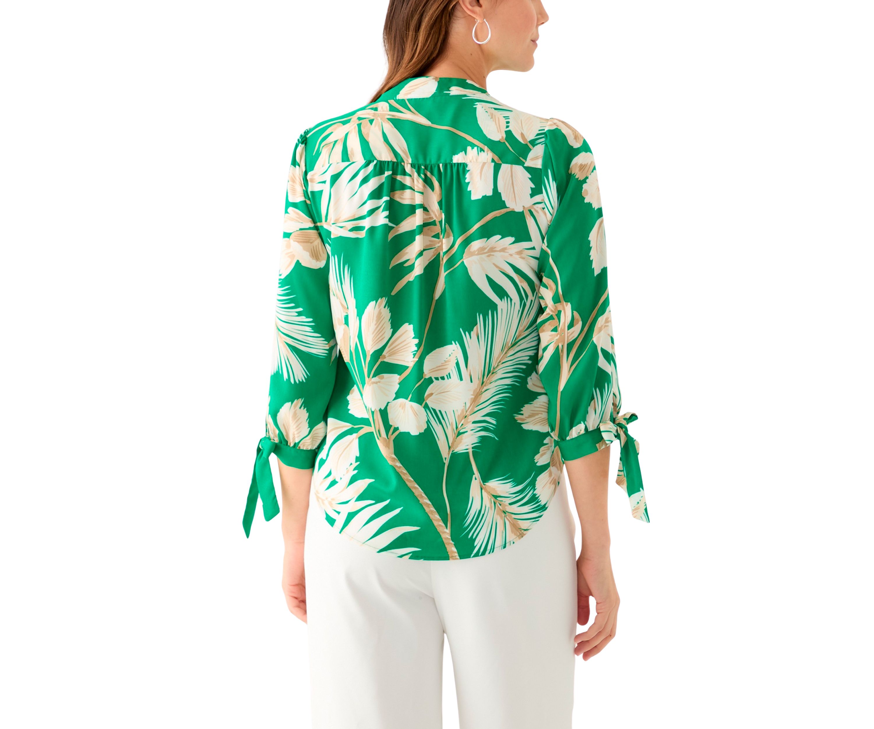 Womens 3/4 Sleeve Printed Blouse