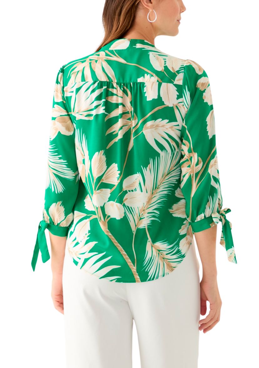 Womens 3/4 Sleeve Printed Blouse