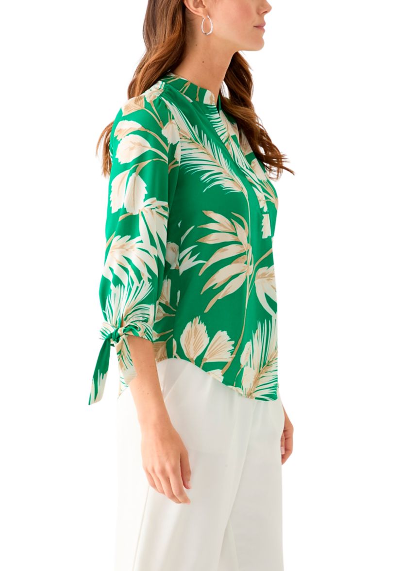 Womens 3/4 Sleeve Printed Blouse
