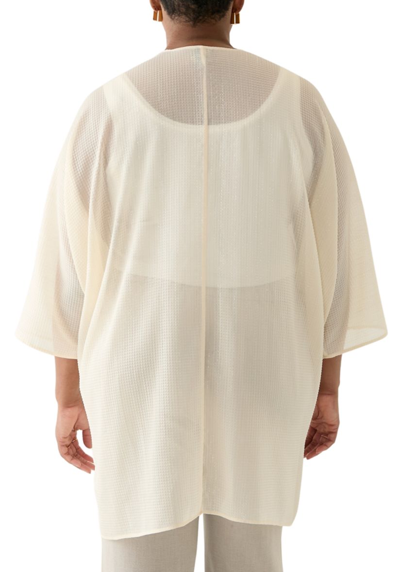Plus Size Tie Front Scarf Kimono