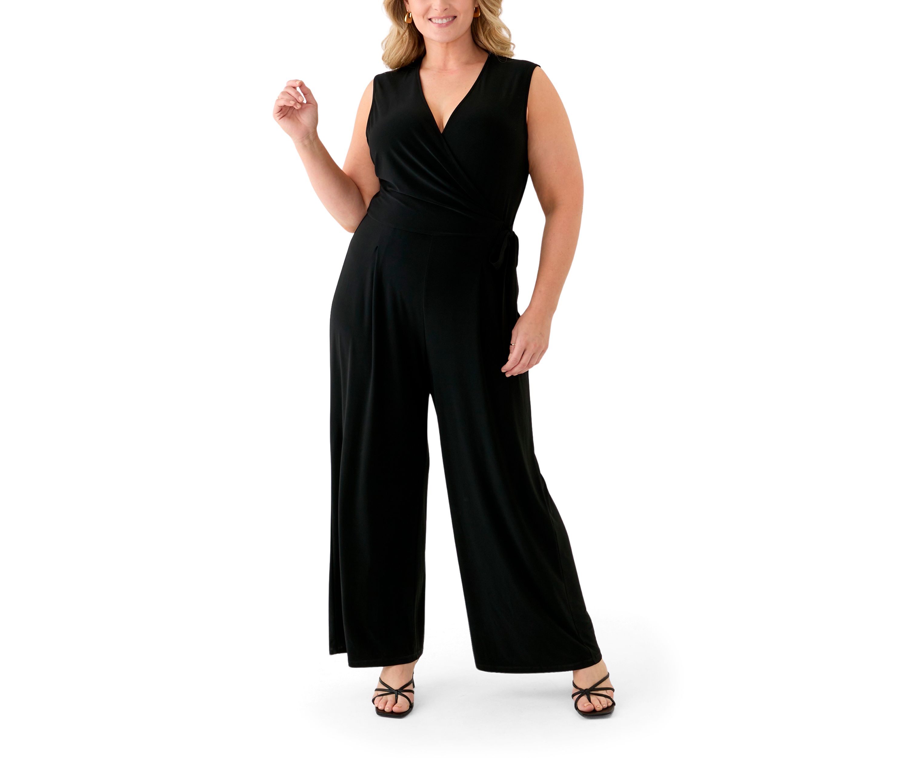 Plus Size Sleeveless V-Neck Jumpsuit 