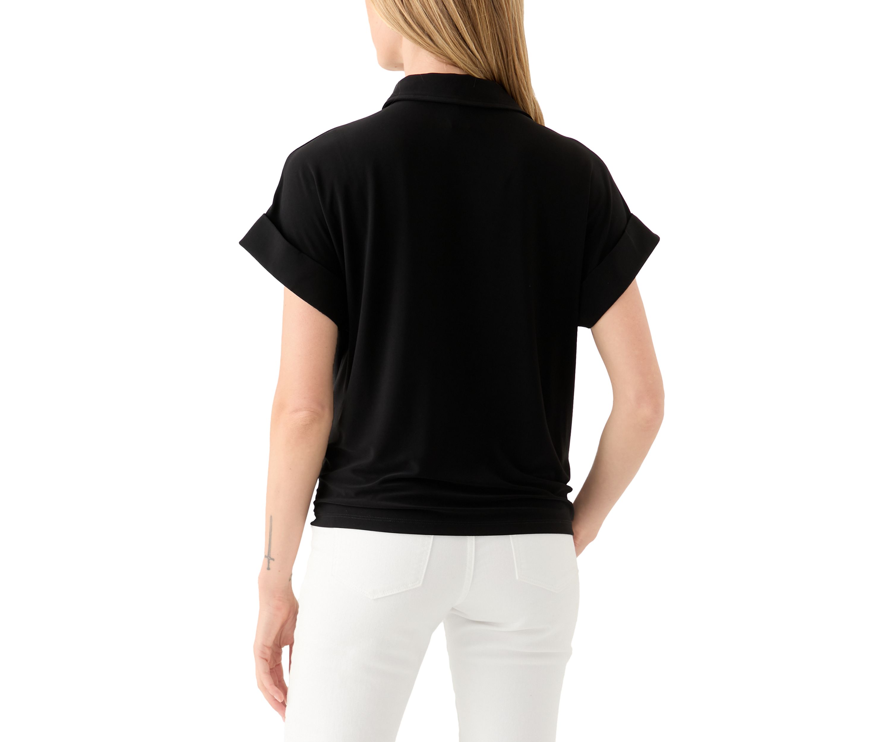 Petite Button Front Blouse