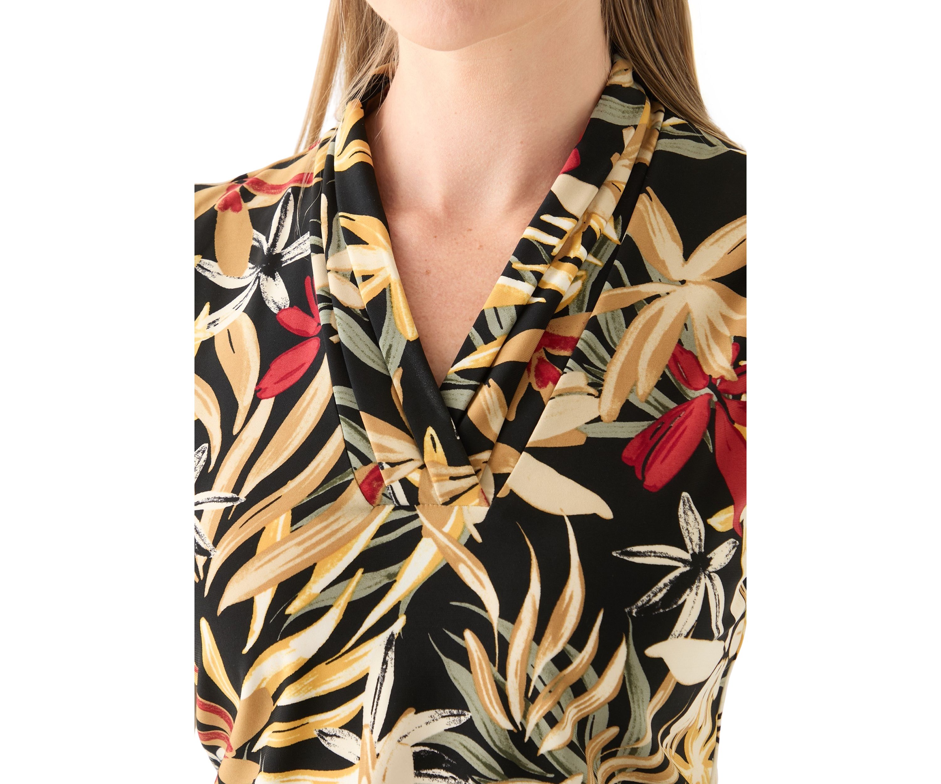 Petite Sleeveless Pleat Front Shell 