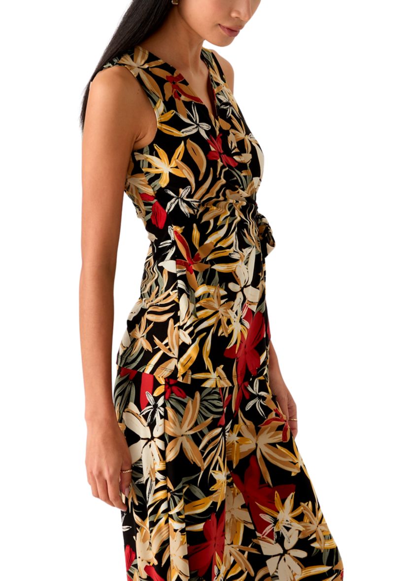 Womens Sleeveless Printed Wrap Top