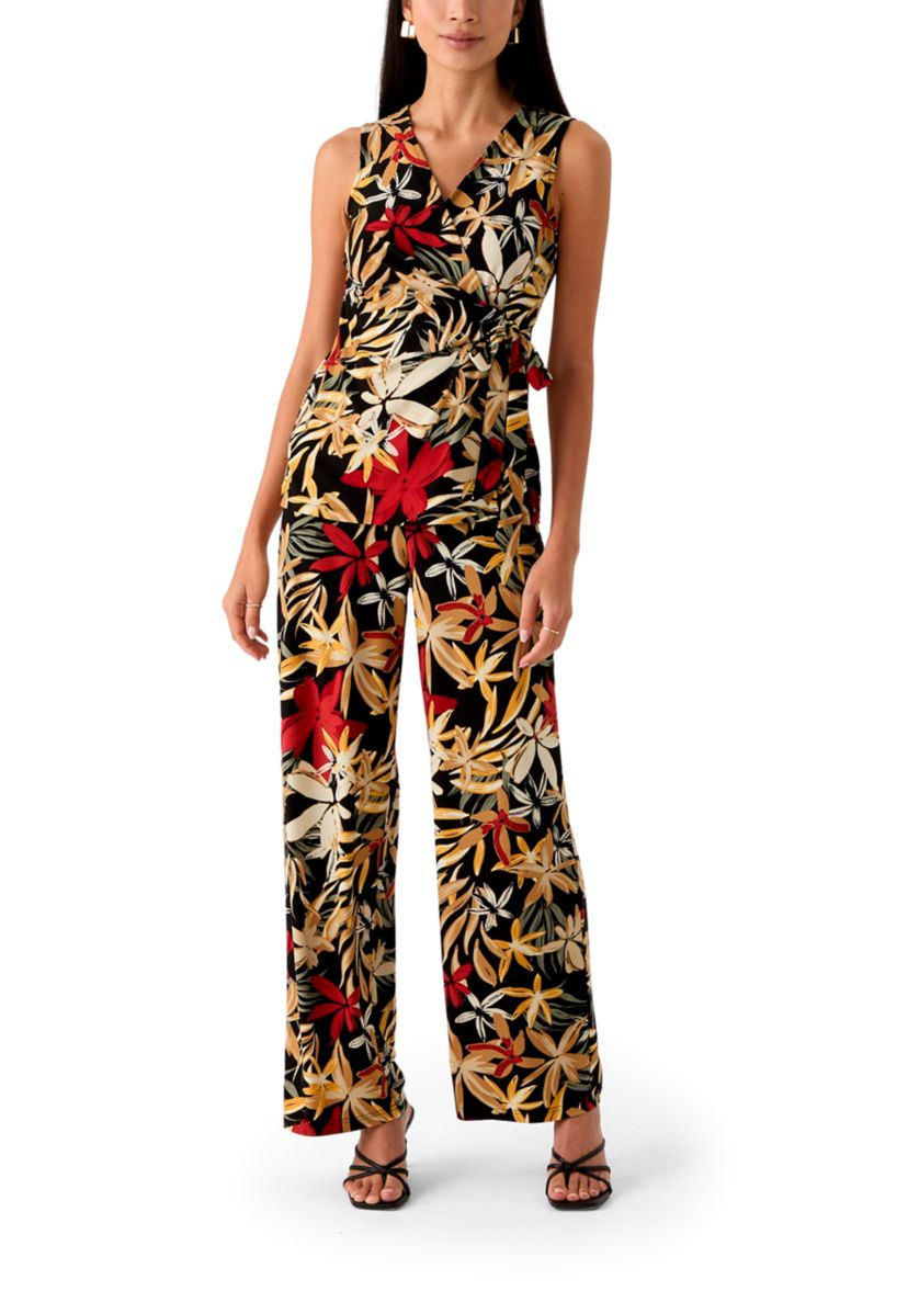 Womens Sleeveless Printed Wrap Top