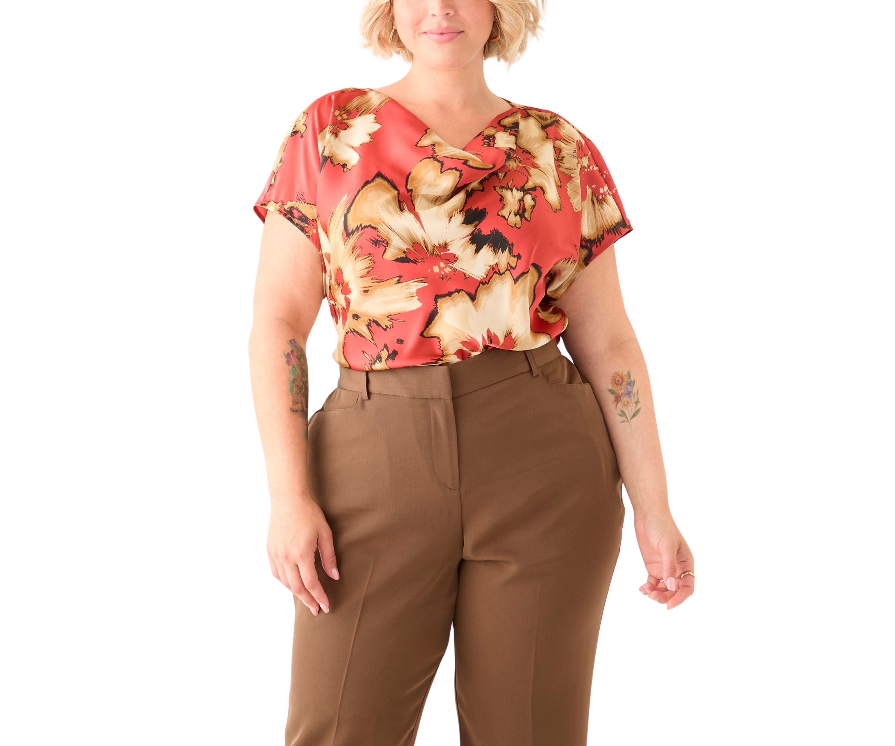 Plus Size Dolman Sleeve Spiced Berry Blouse