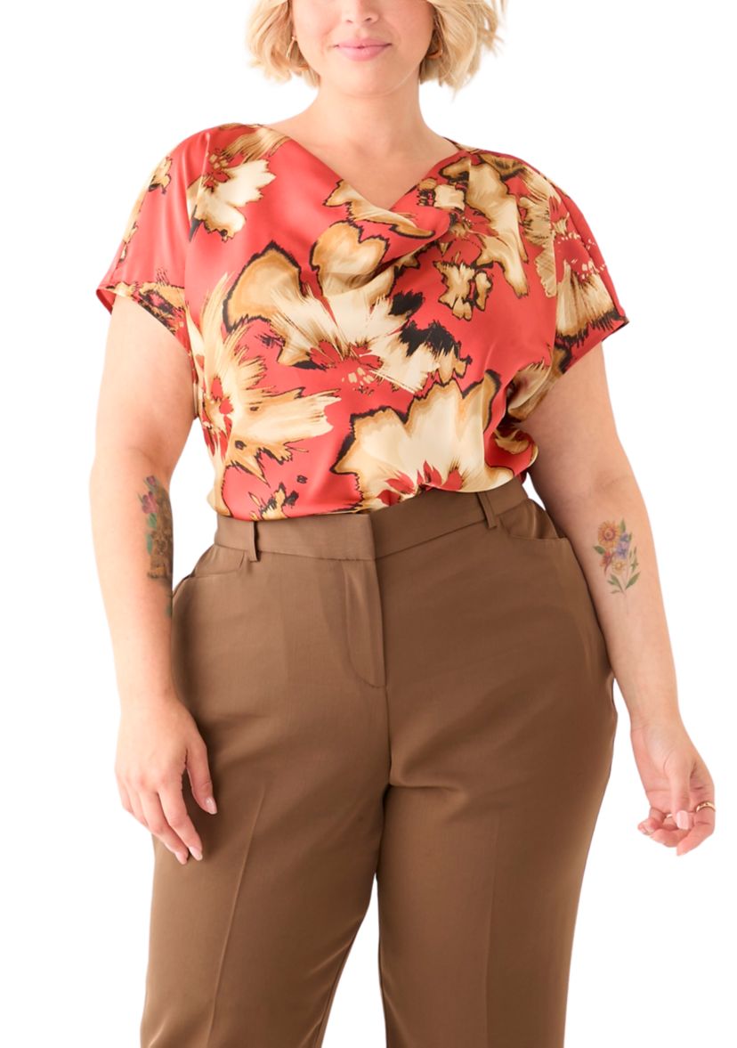 Plus Size Dolman Sleeve Spiced Berry Blouse