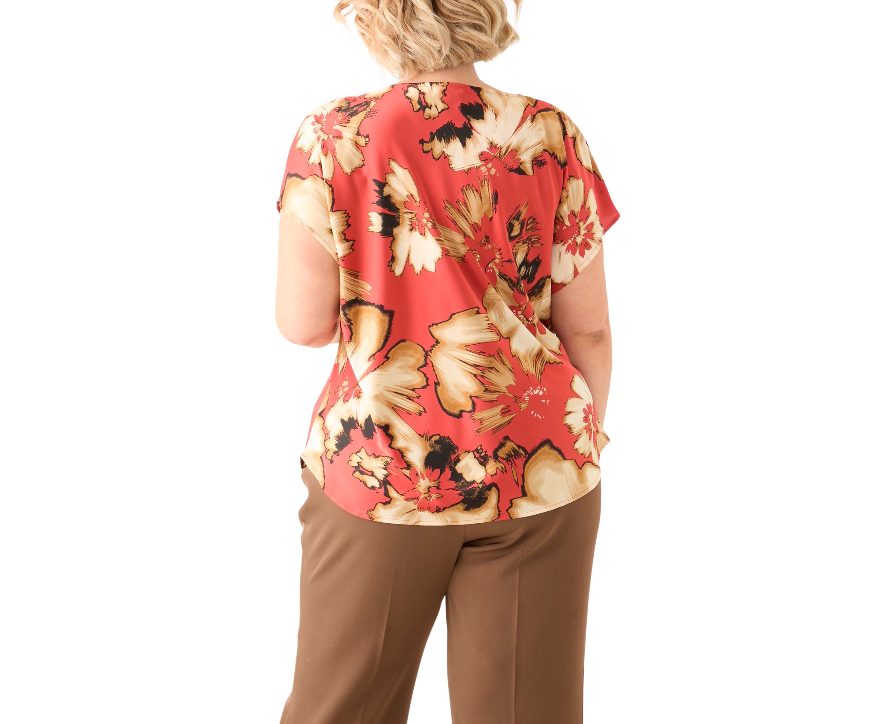 Plus Size Dolman Sleeve Spiced Berry Blouse