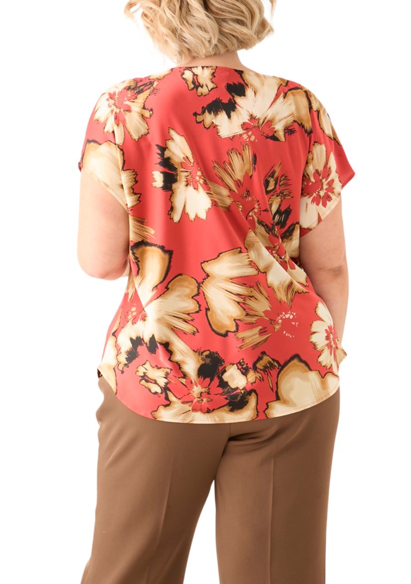 Plus Size Dolman Sleeve Spiced Berry Blouse