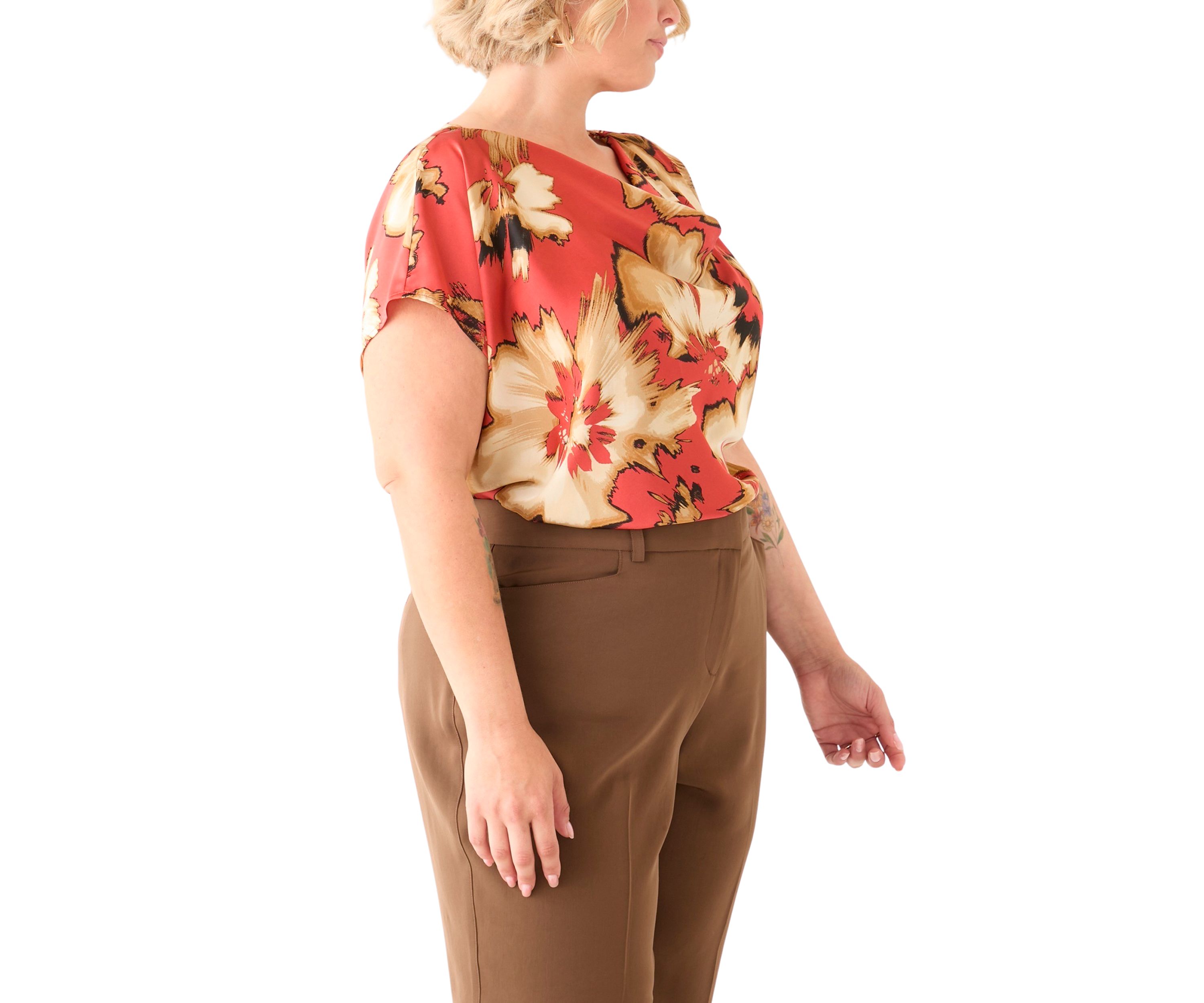 Plus Size Dolman Sleeve Spiced Berry Blouse