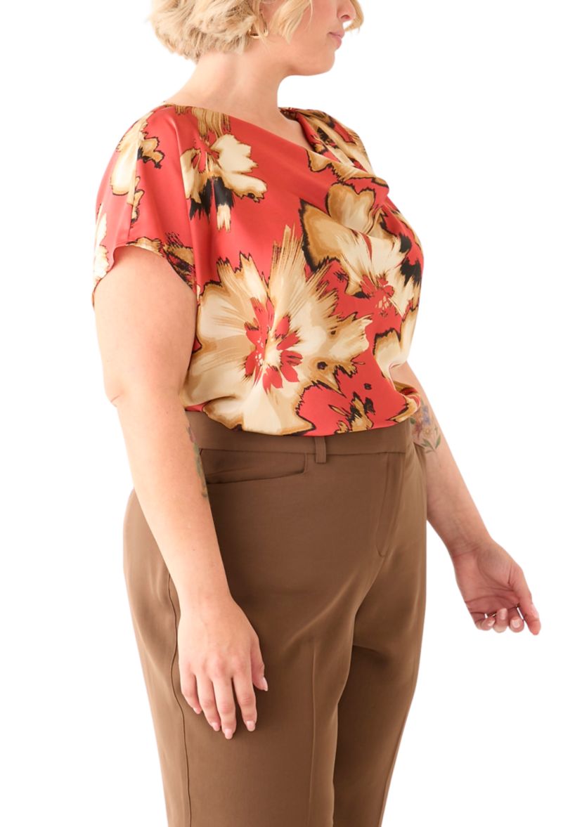 Plus Size Dolman Sleeve Spiced Berry Blouse