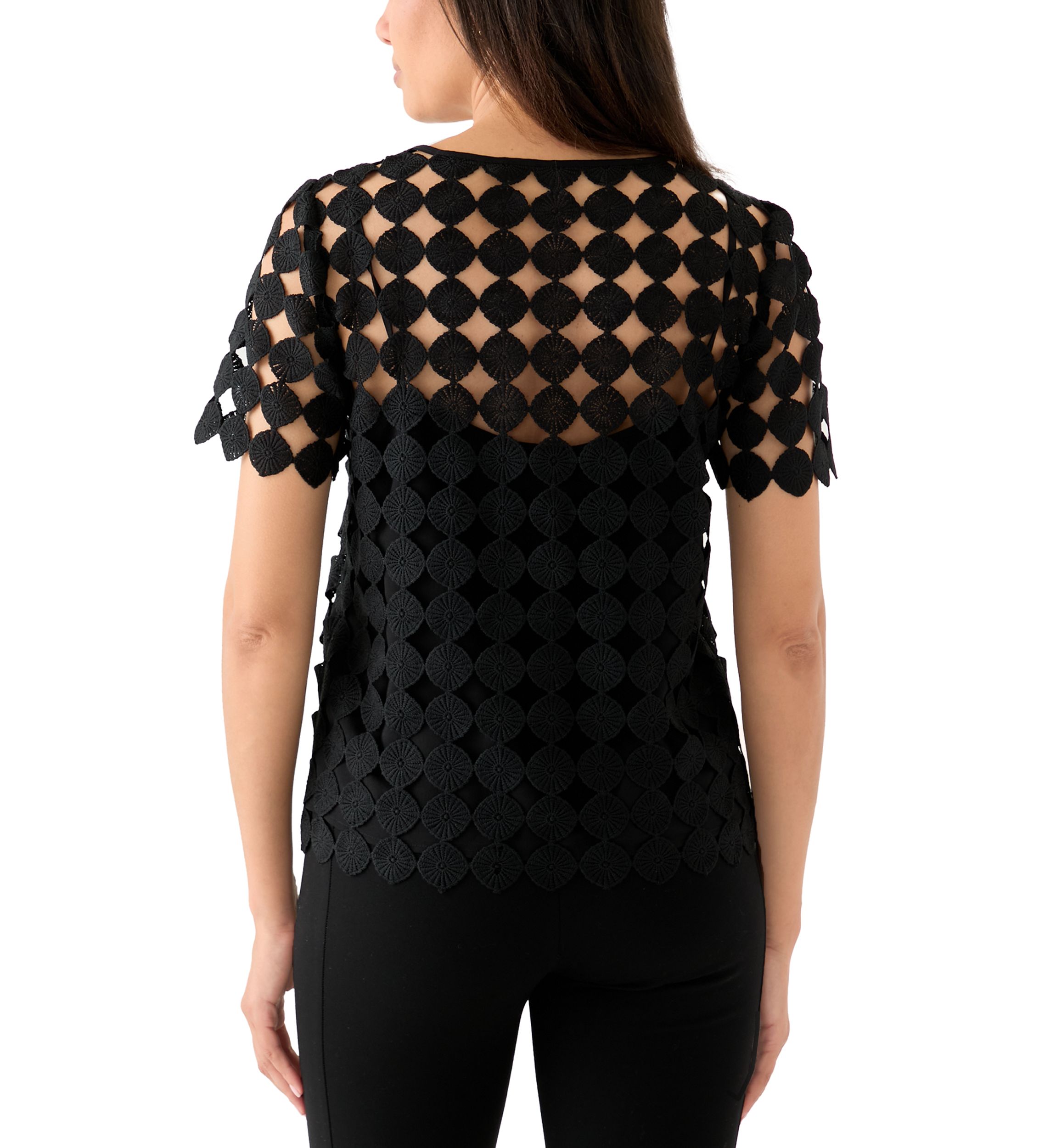 Womens Short Sleeve Lace T-Shirt
