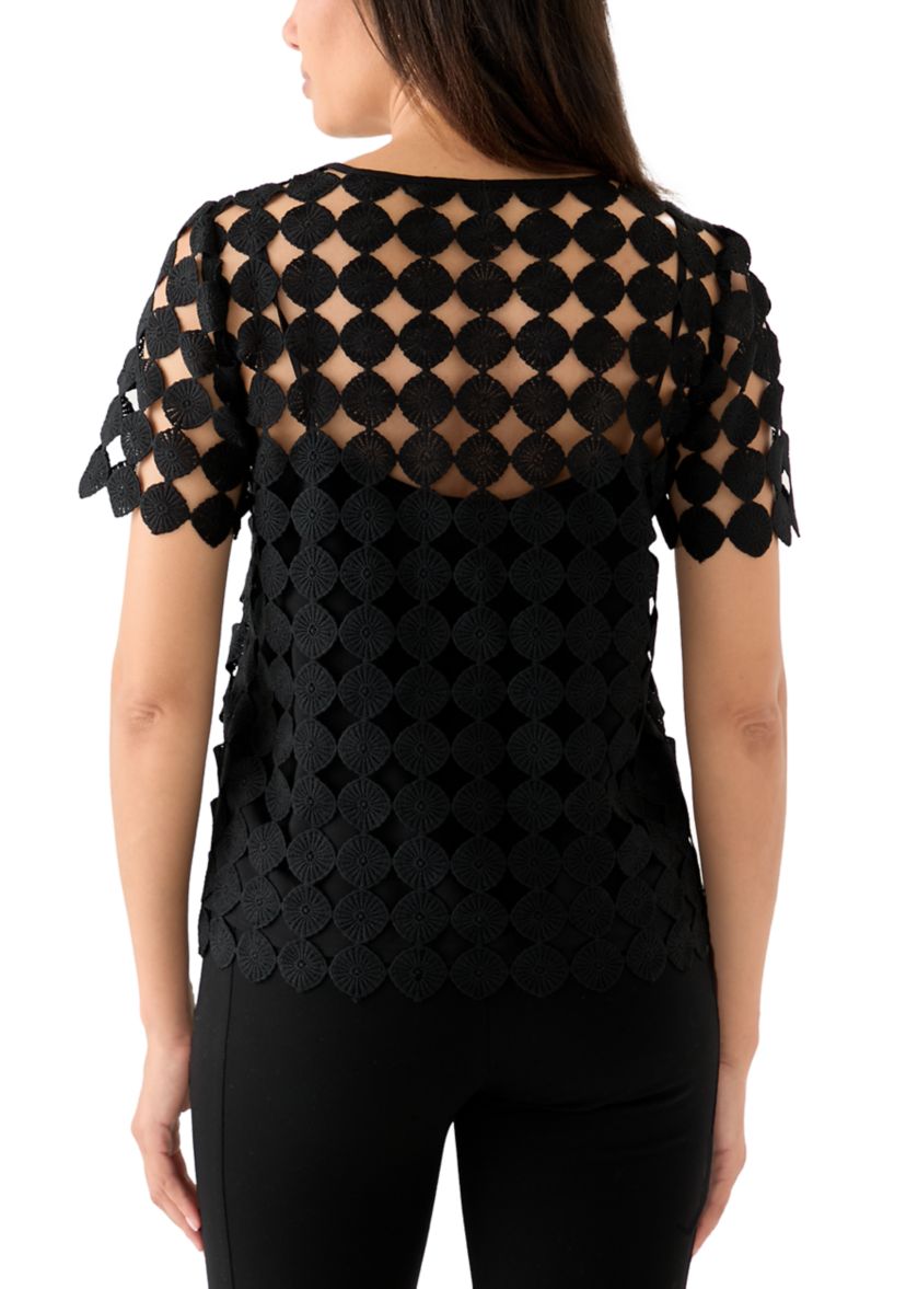 Womens Short Sleeve Lace T-Shirt