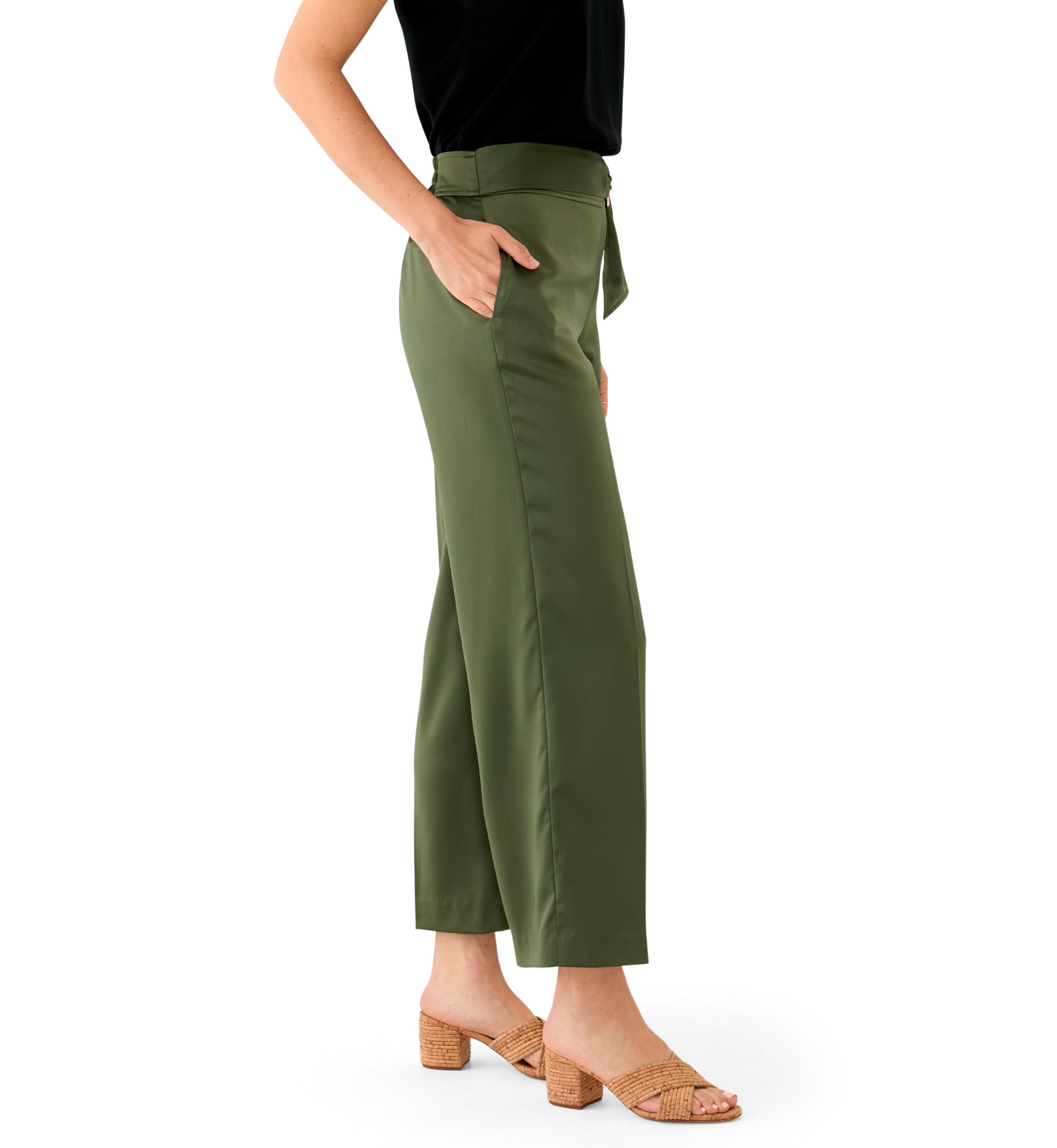 Womens Wide Leg Satin Pants