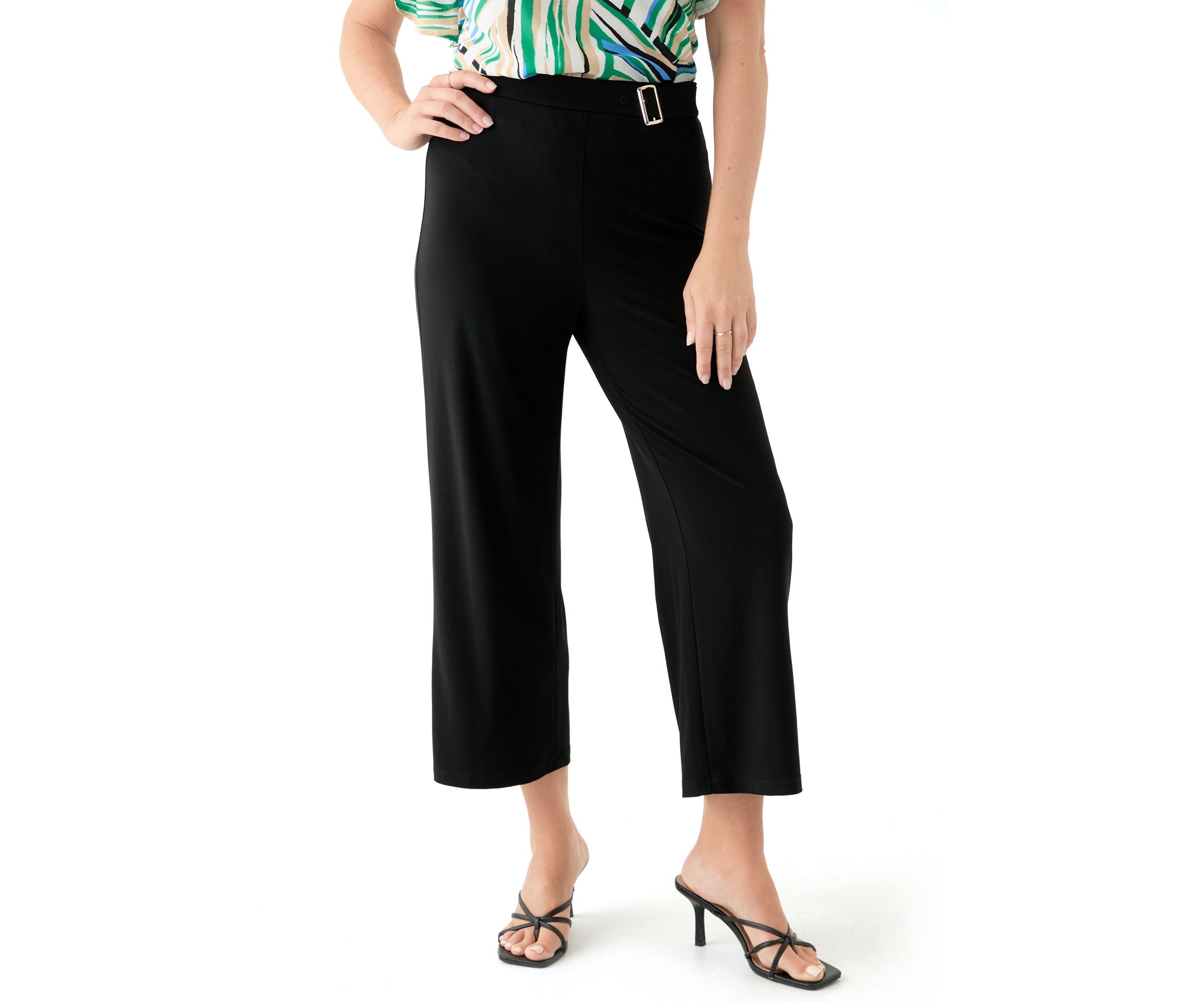 Petite Cropped Printed Palazzo Pants