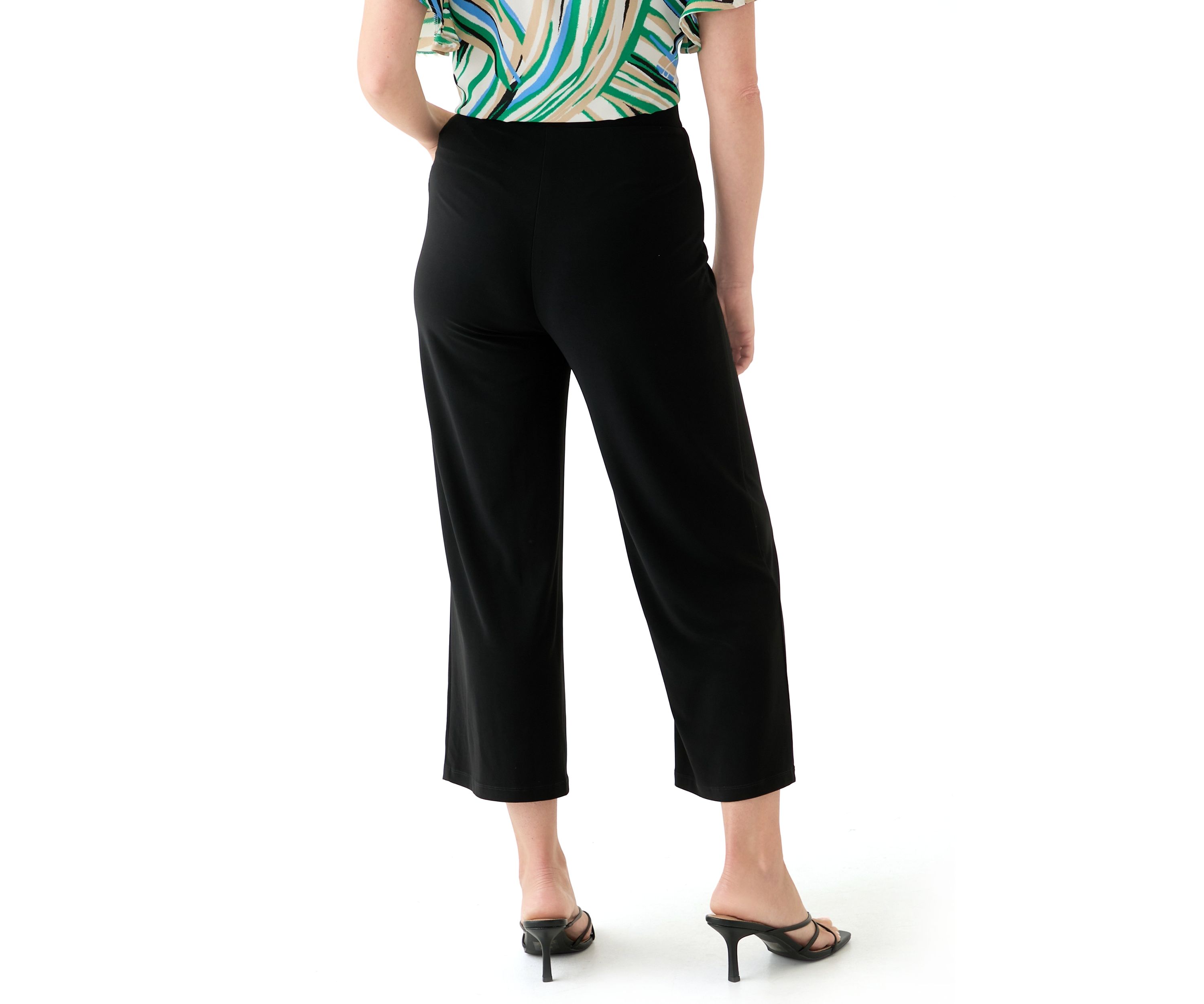 Petite Cropped Printed Palazzo Pants