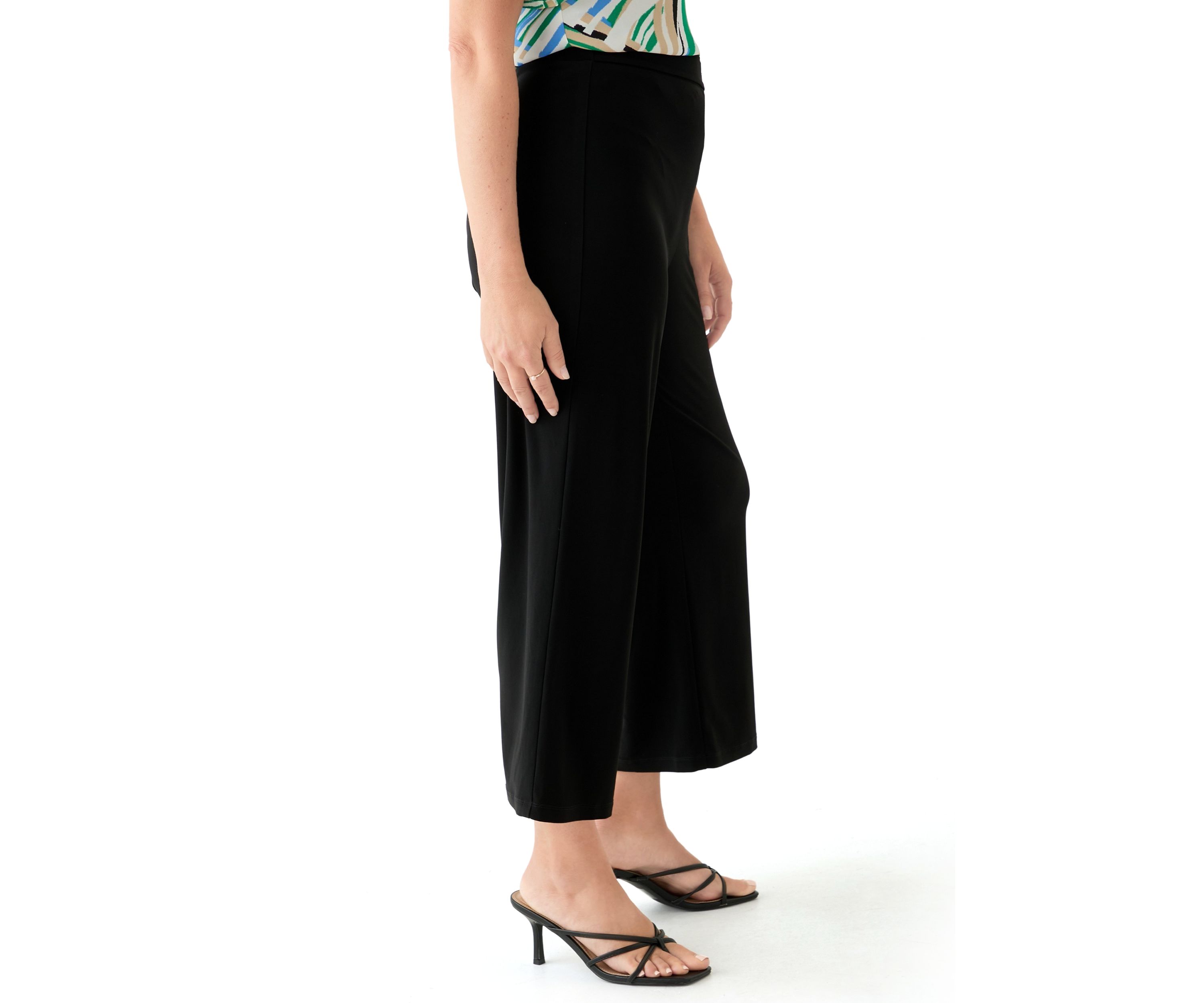Petite Cropped Printed Palazzo Pants