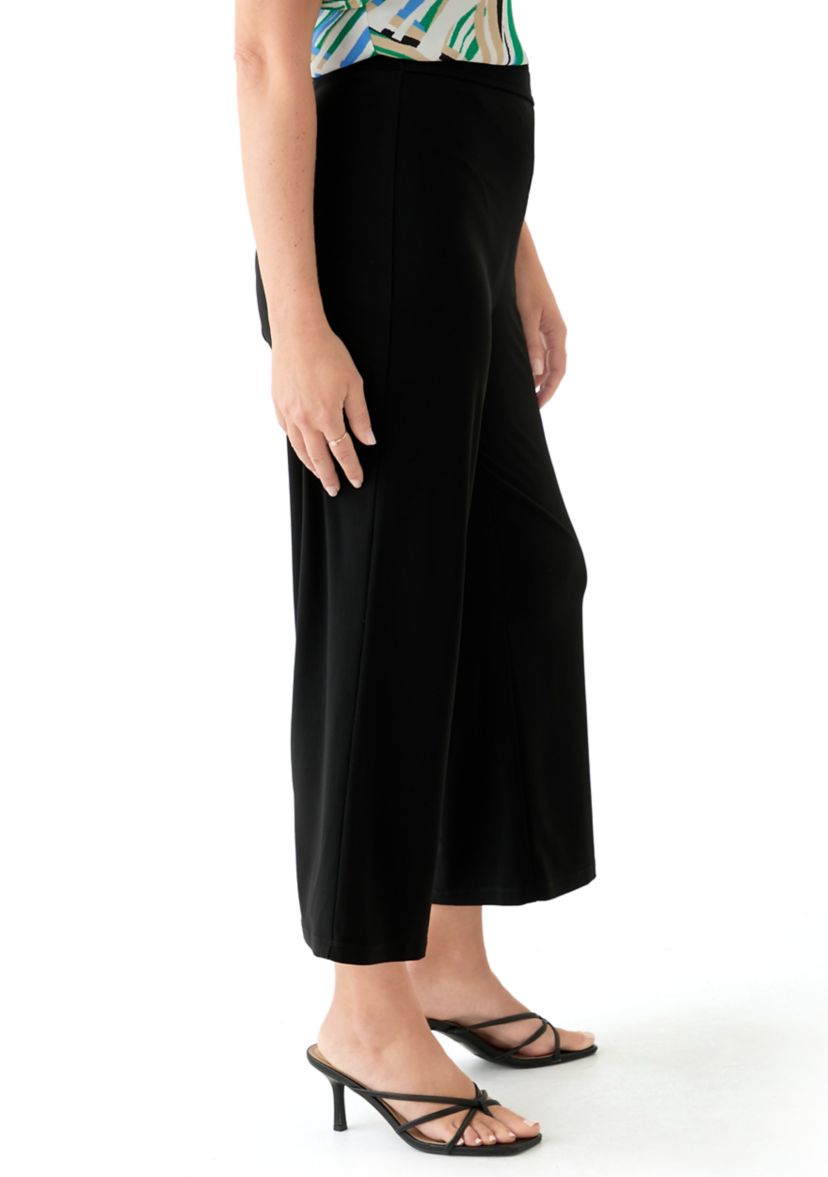 Petite Cropped Printed Palazzo Pants