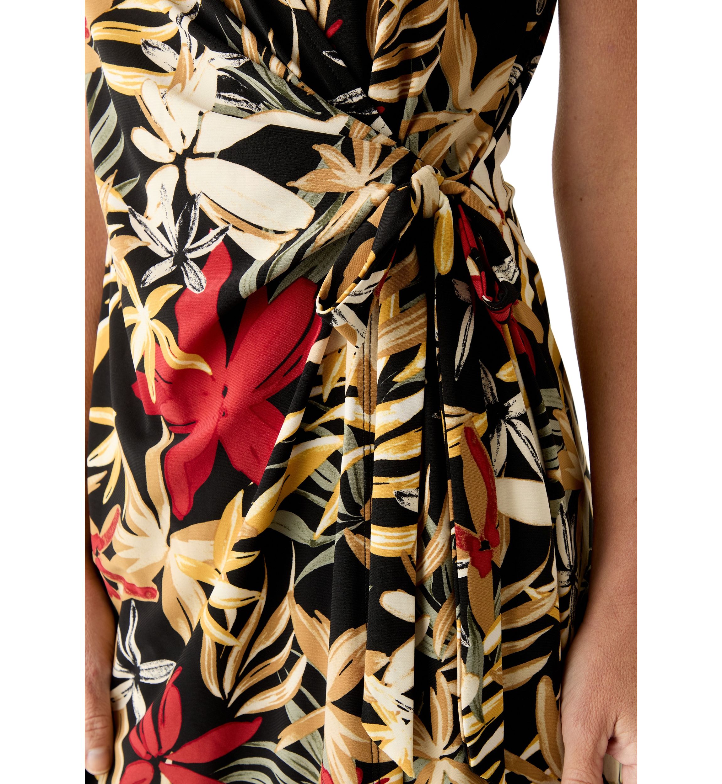 Womens Flutter Sleeve Classic Wrap Dress