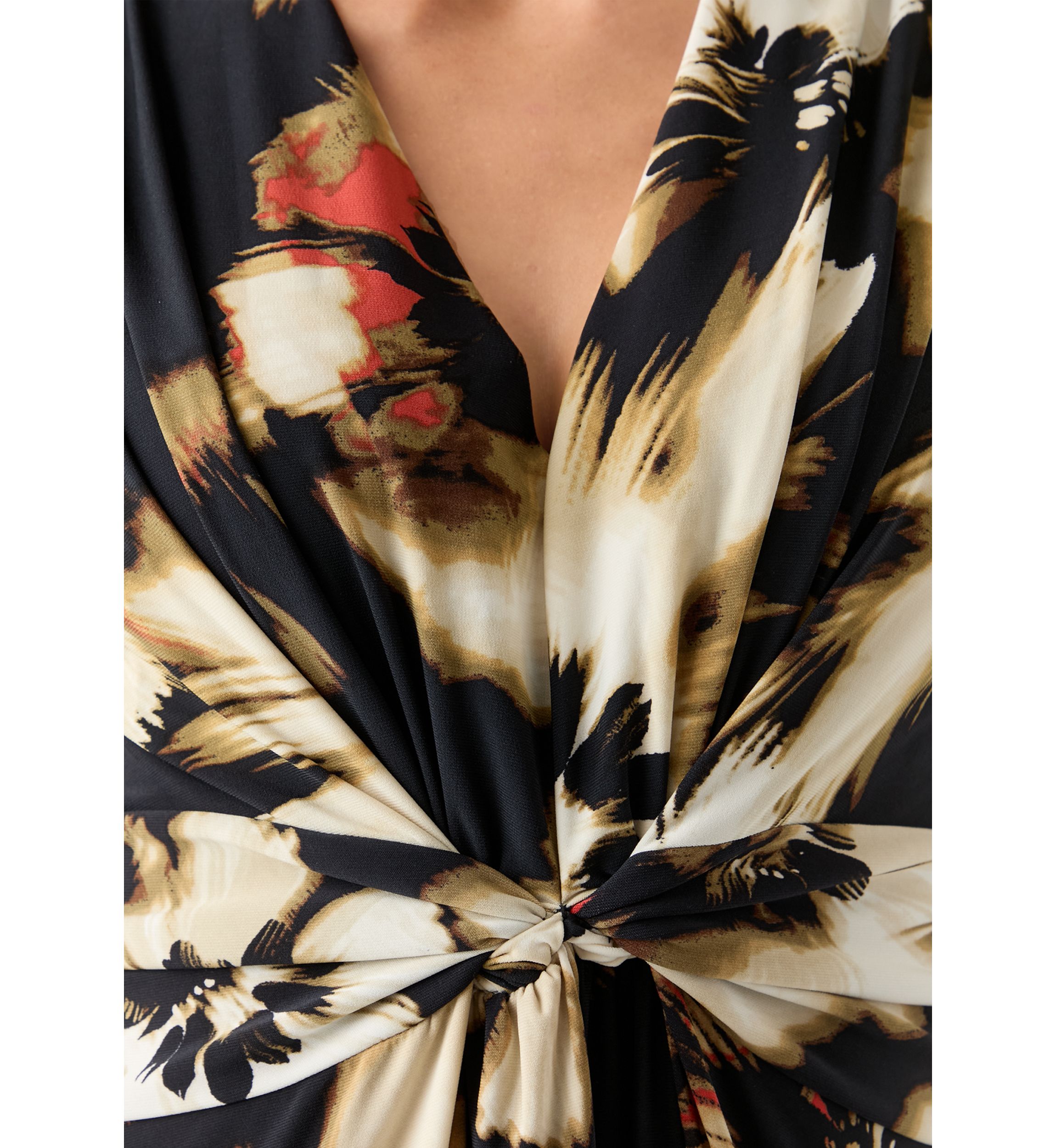 Petite Sleeveless Printed V-Neck Dress