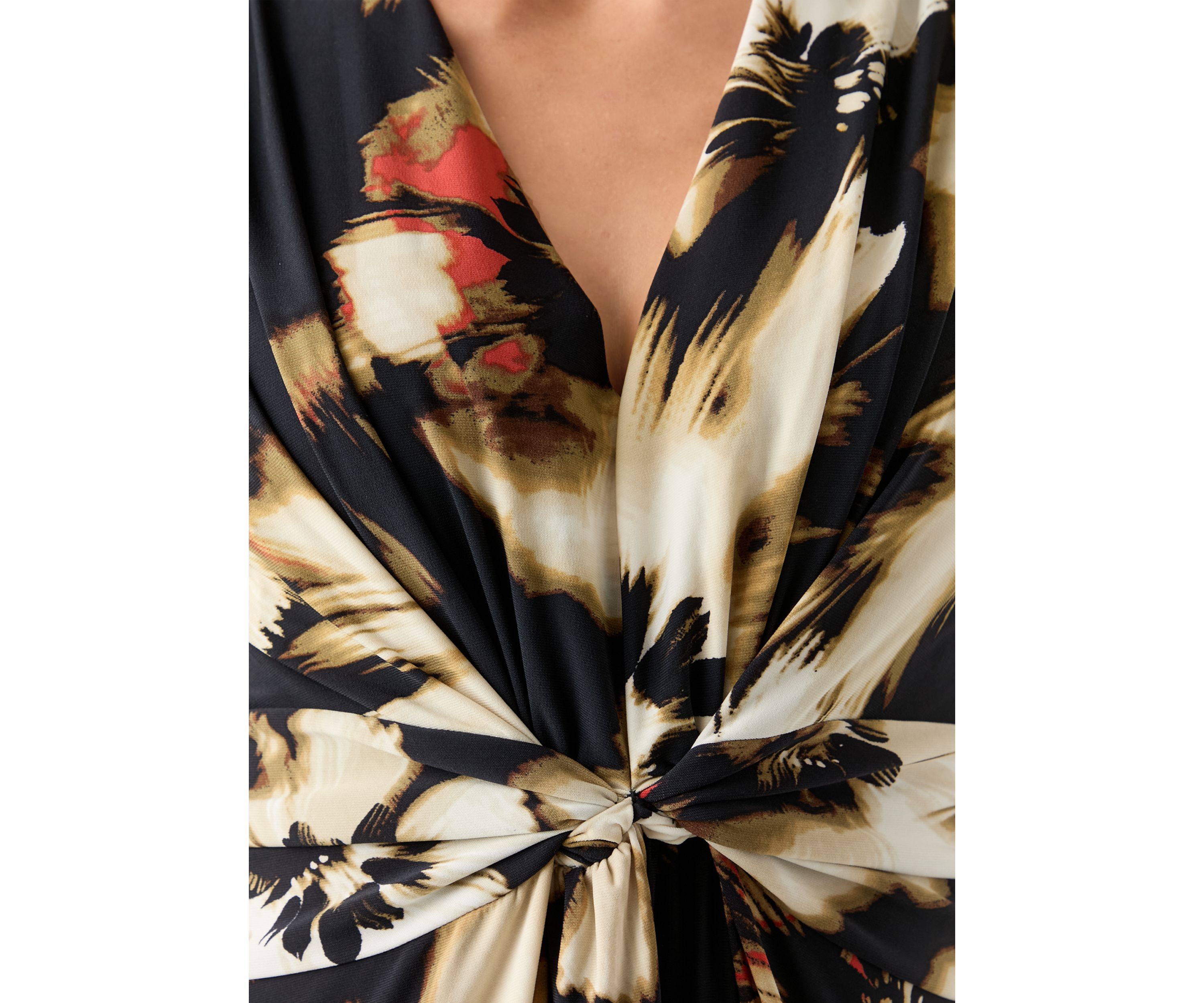 Petite Sleeveless Printed V-Neck Dress