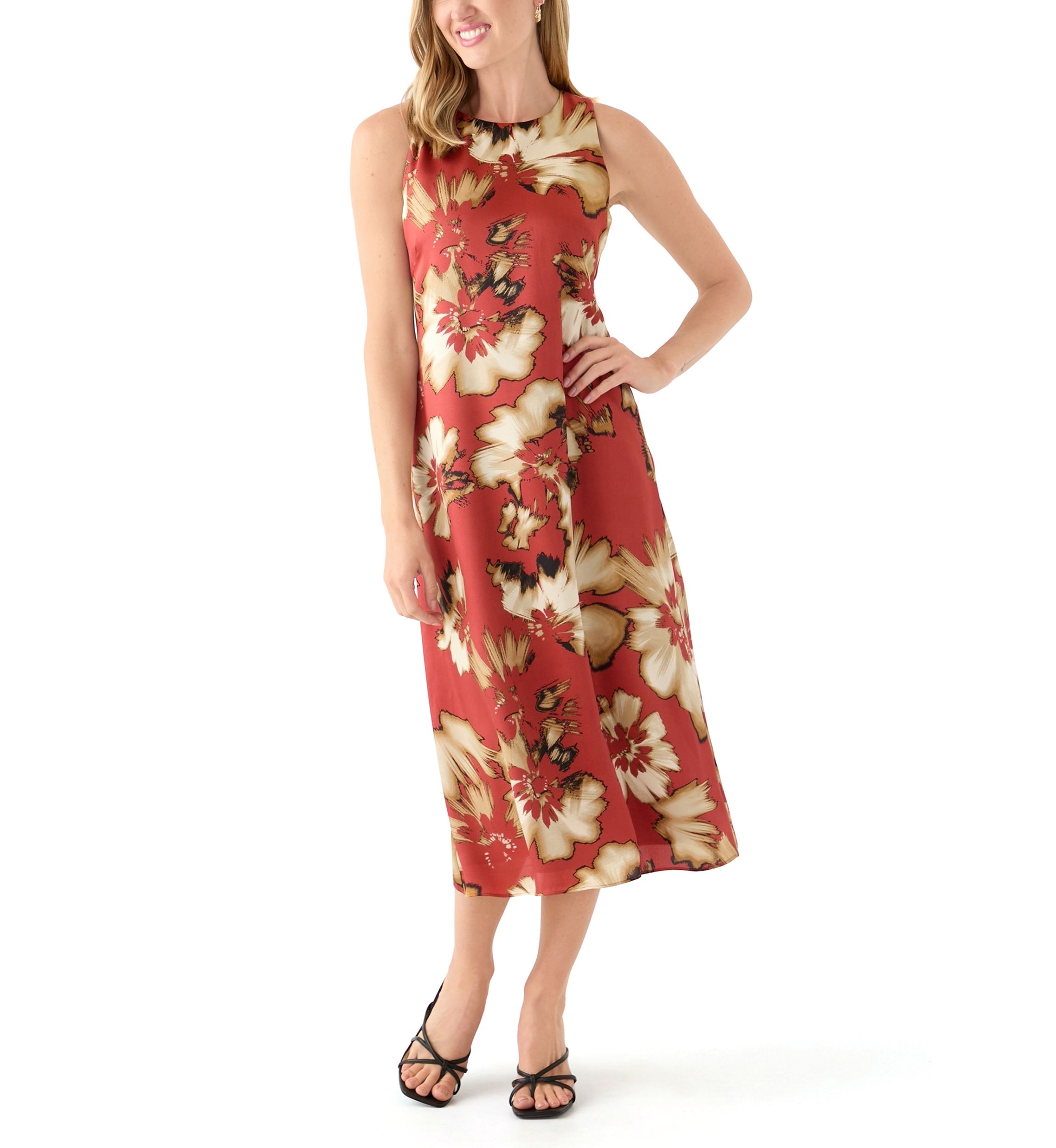 Petite Spiced Berry Multi Printed Slip Dress