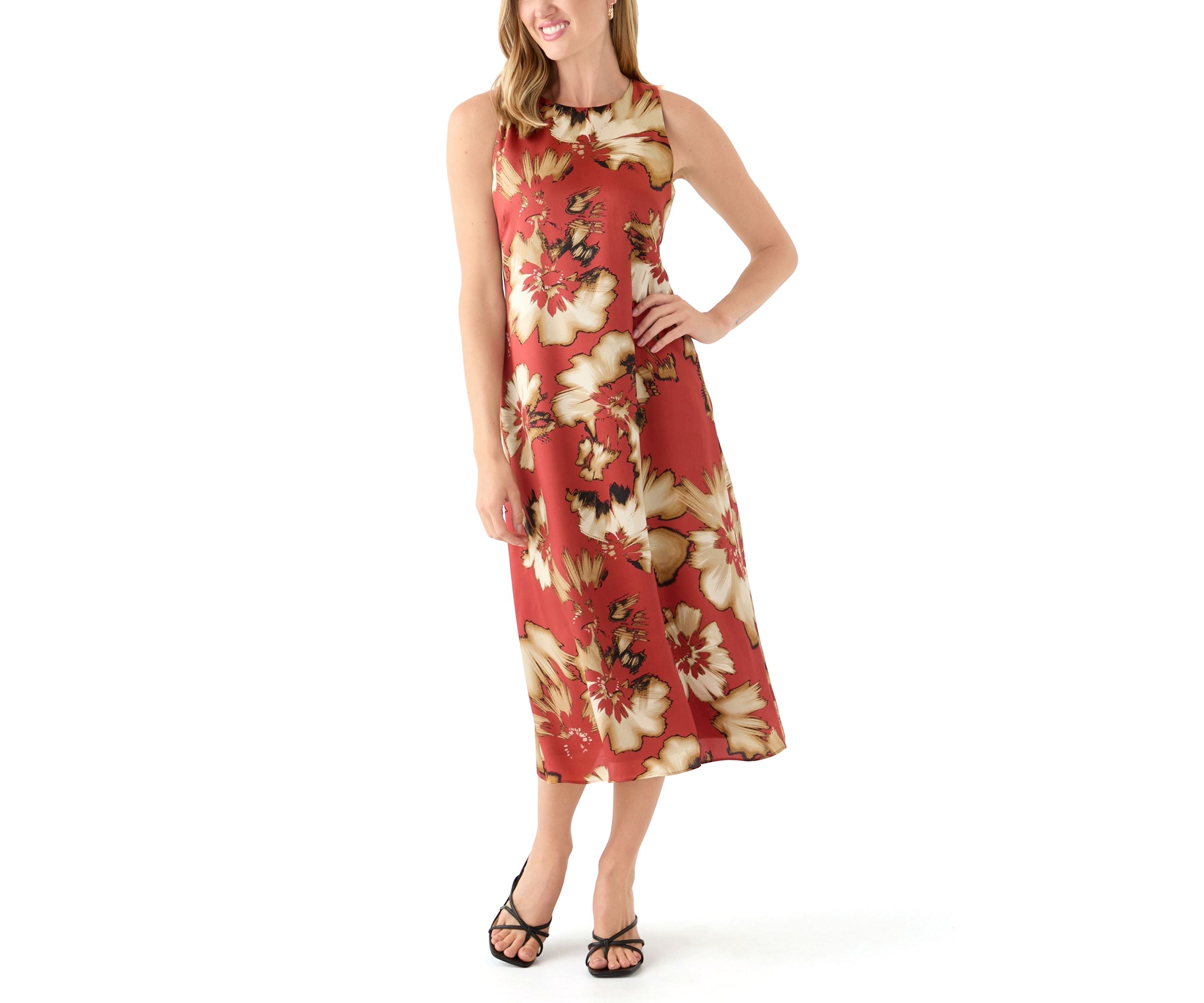 Petite Spiced Berry Multi Printed Slip Dress