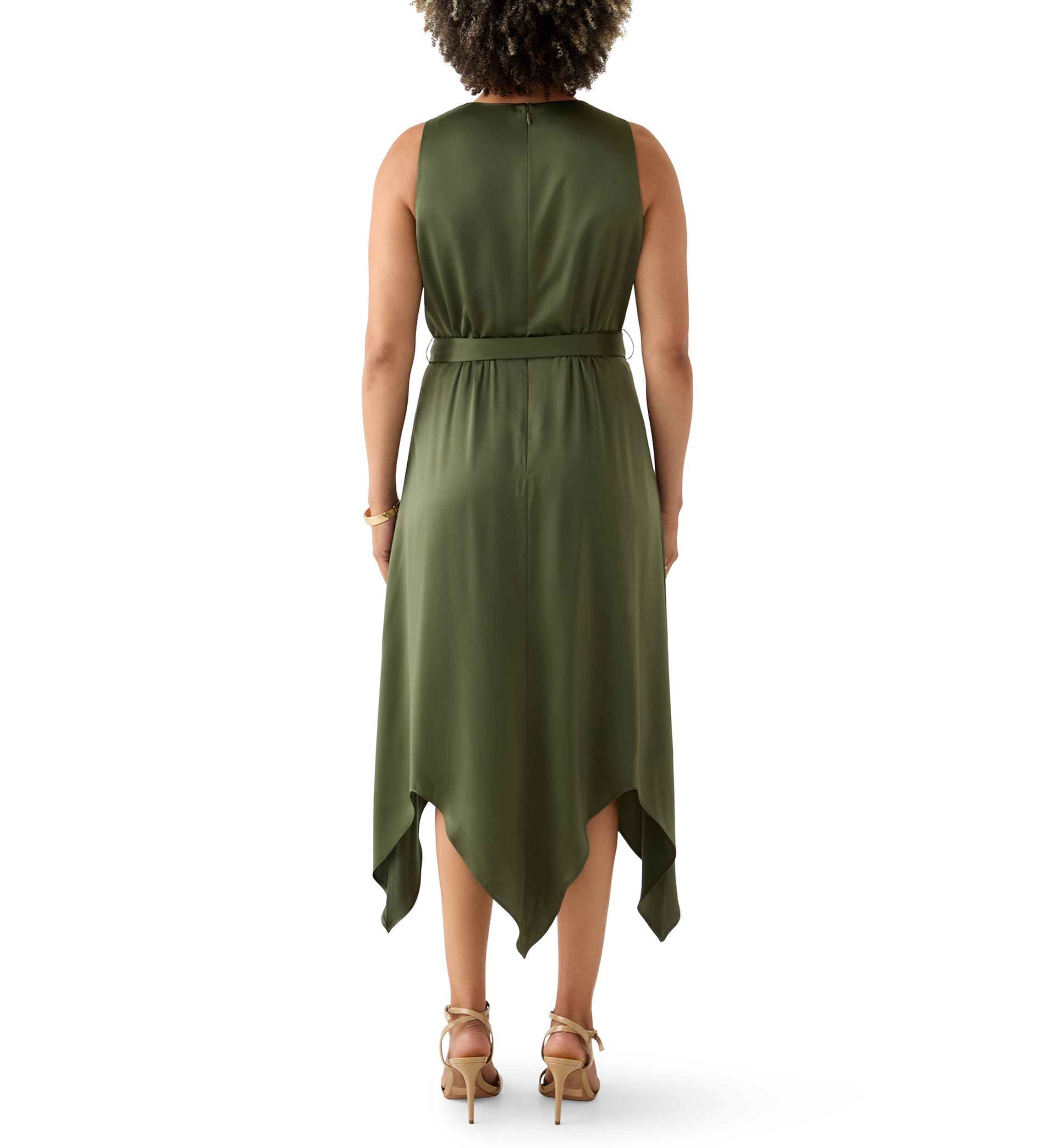 Womens Asymmetrical Surplice Dress