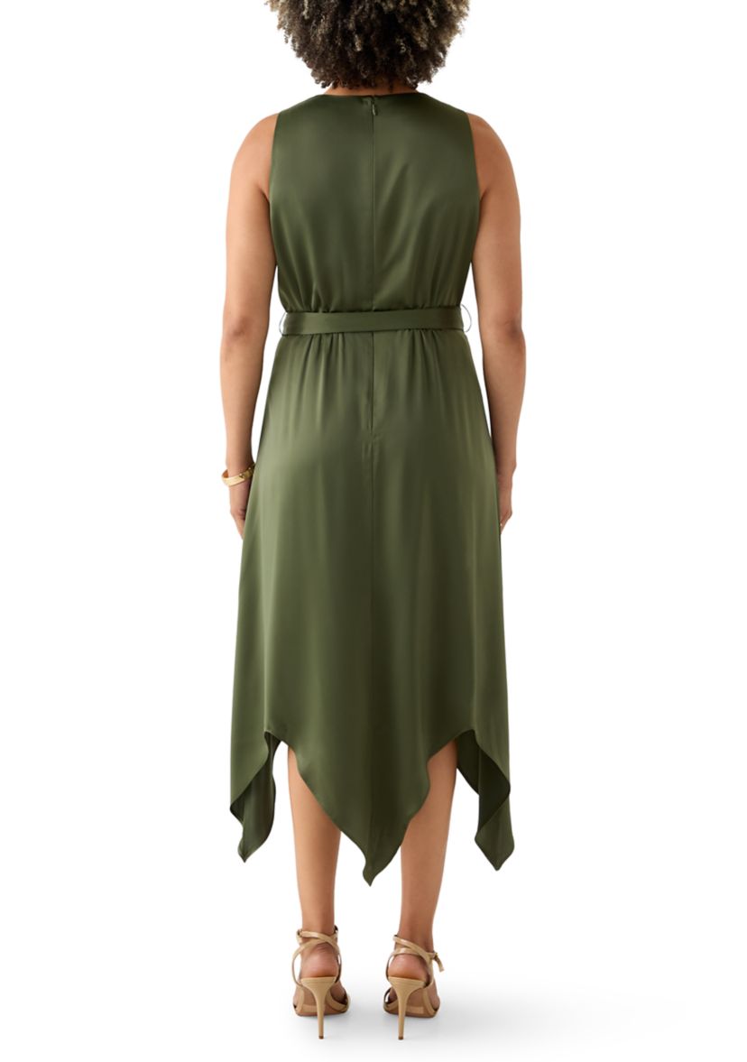 Womens Asymmetrical Surplice Dress