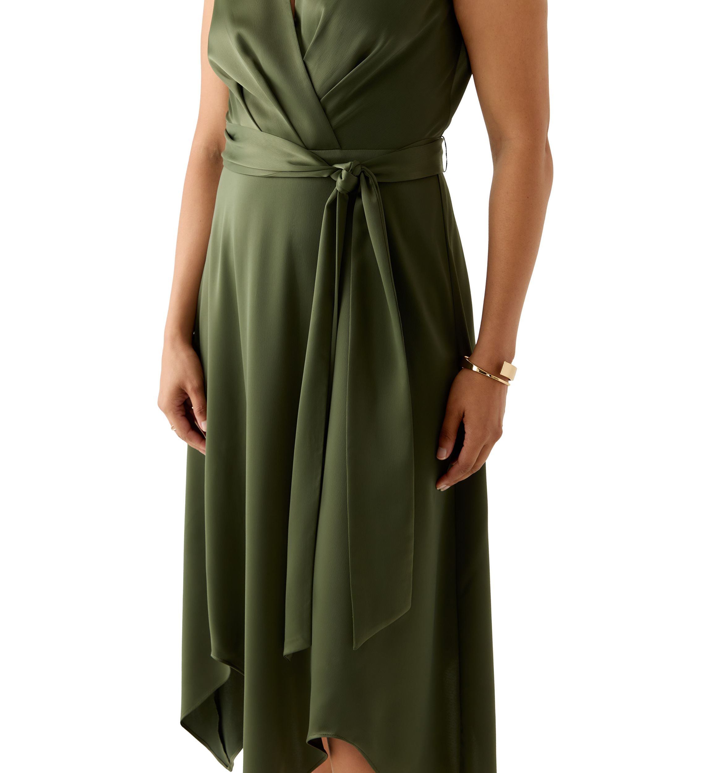 Womens Asymmetrical Surplice Dress