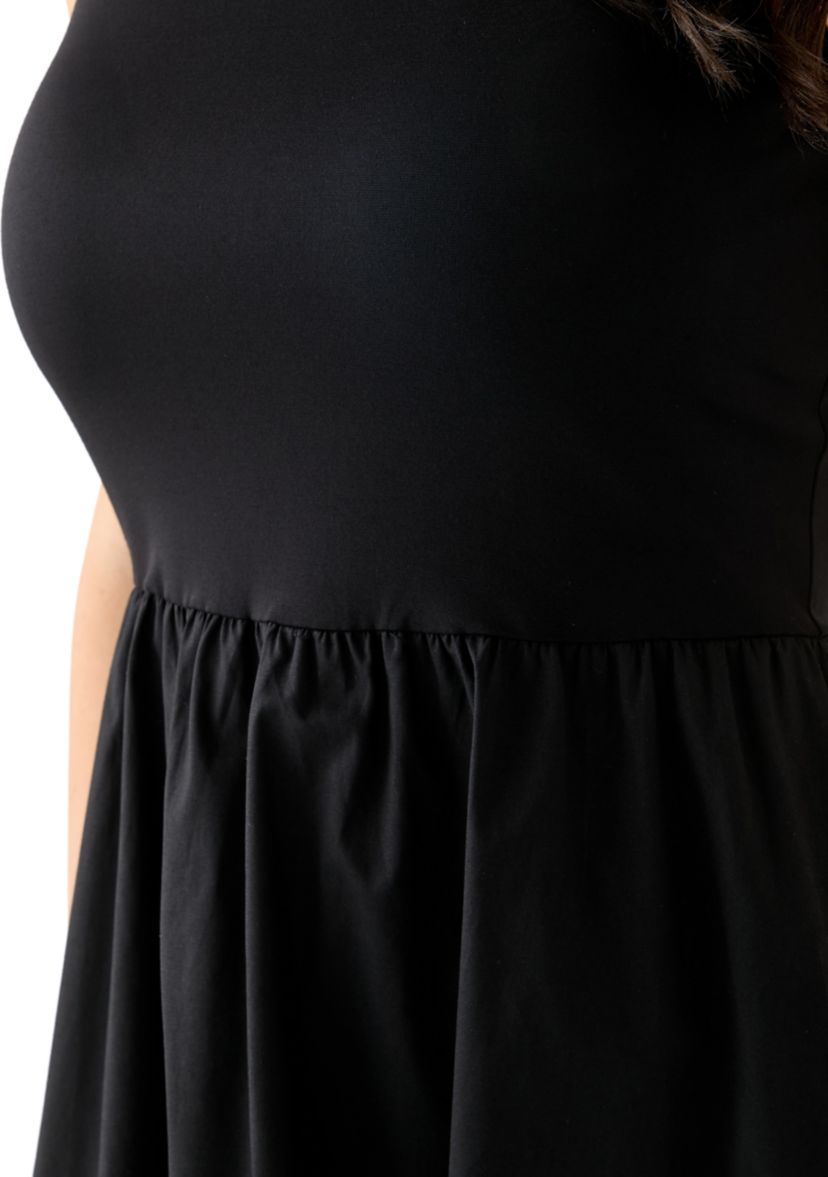 Womens Sleeveless Drop Waist Midi Dress
