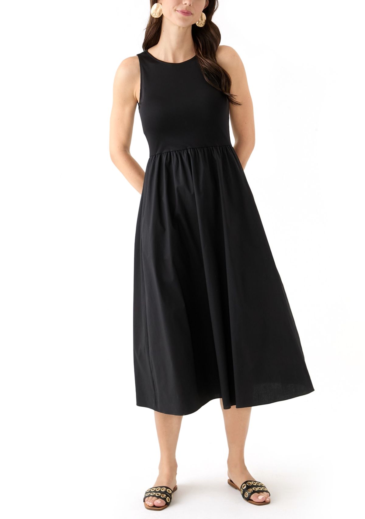 Petite Sleeveless Tank Midi Dress