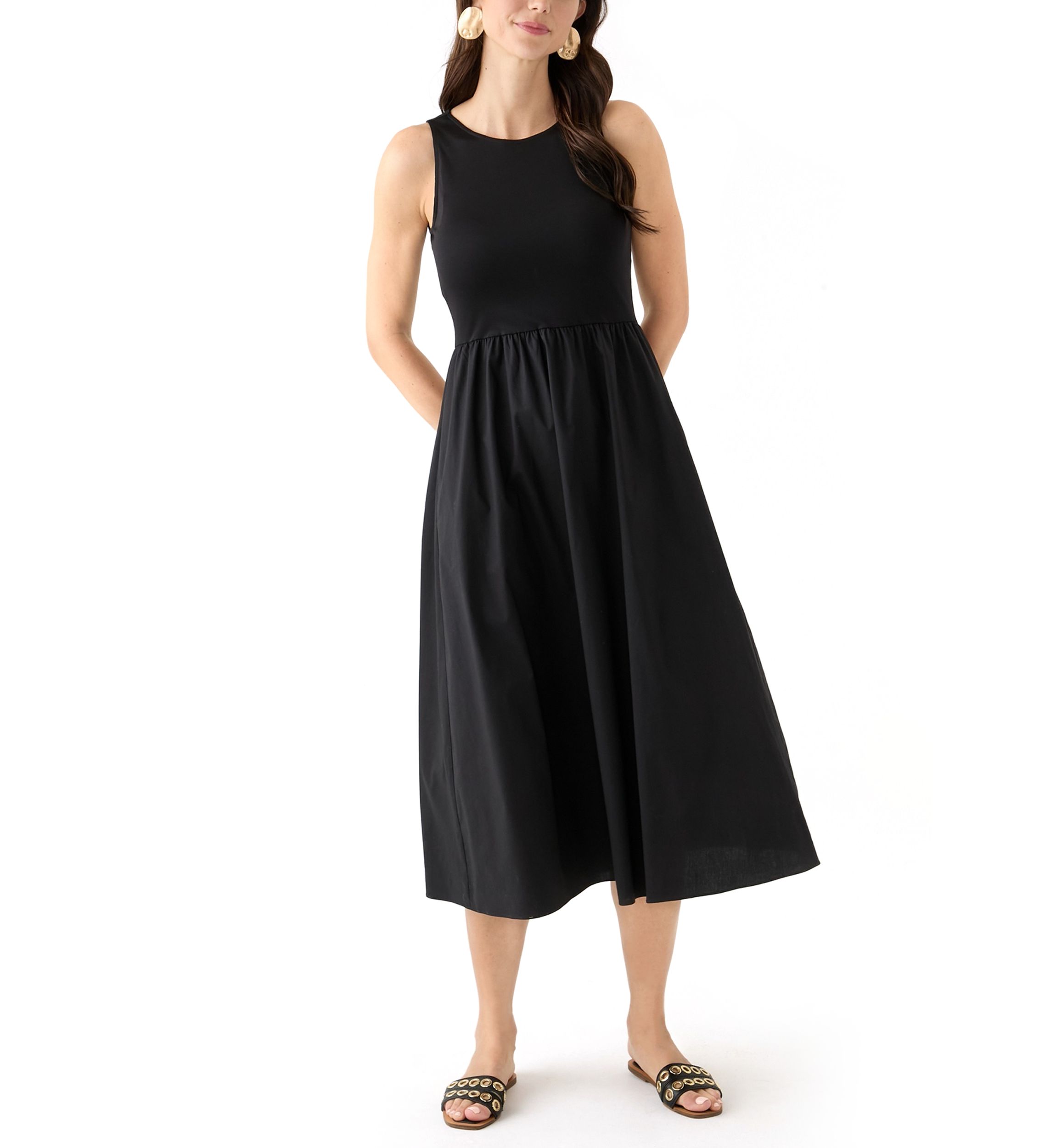 Petite Sleeveless Tank Midi Dress