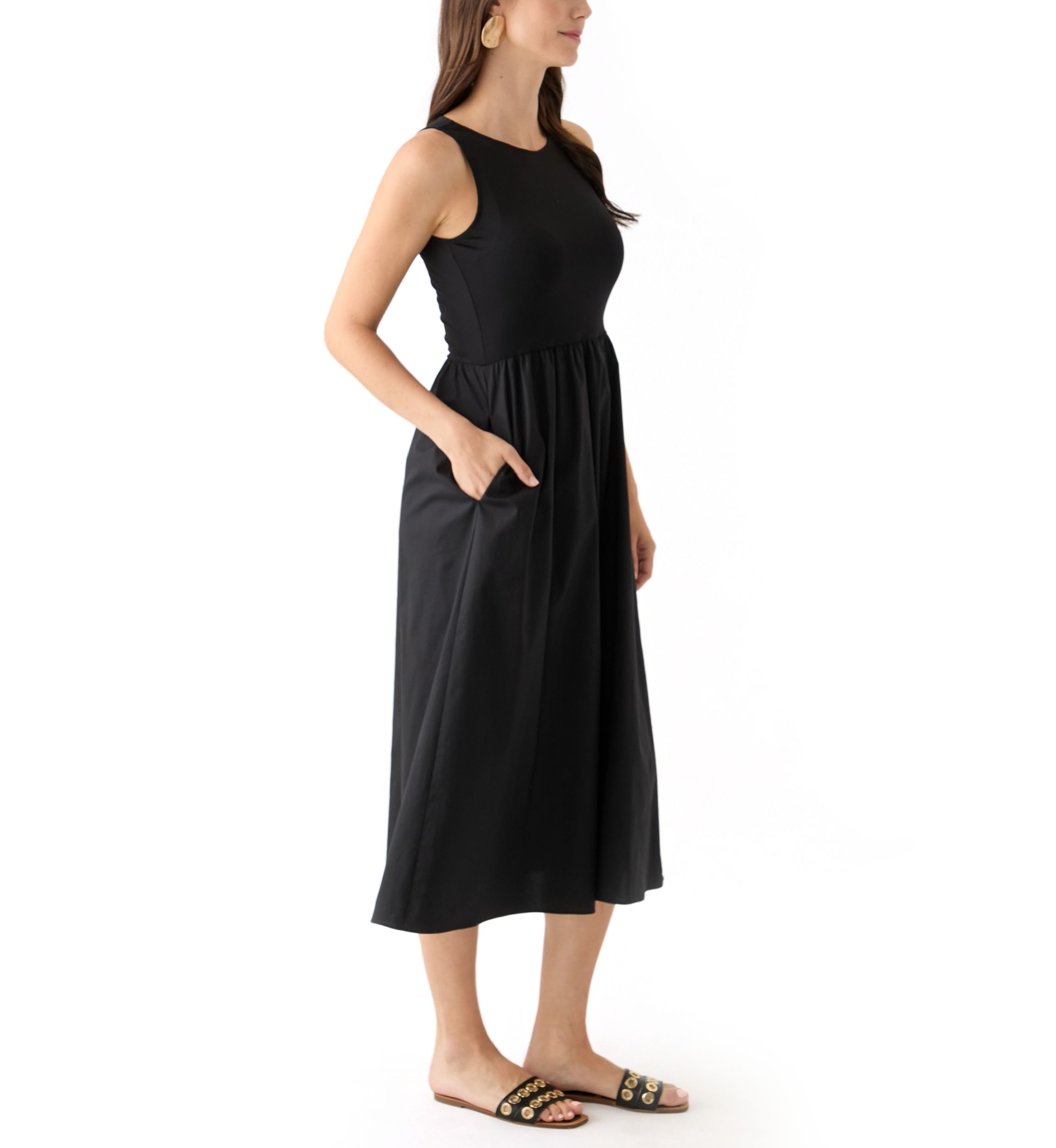 Petite Sleeveless Tank Midi Dress