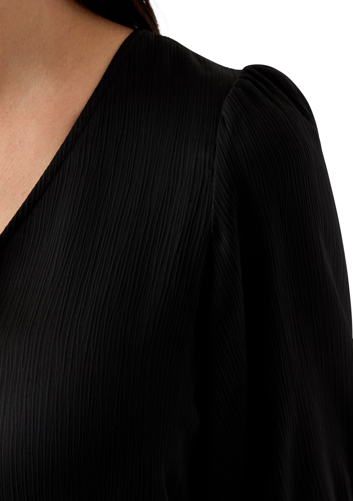 Womens Puff Sleeve V-Neck T-Shirt