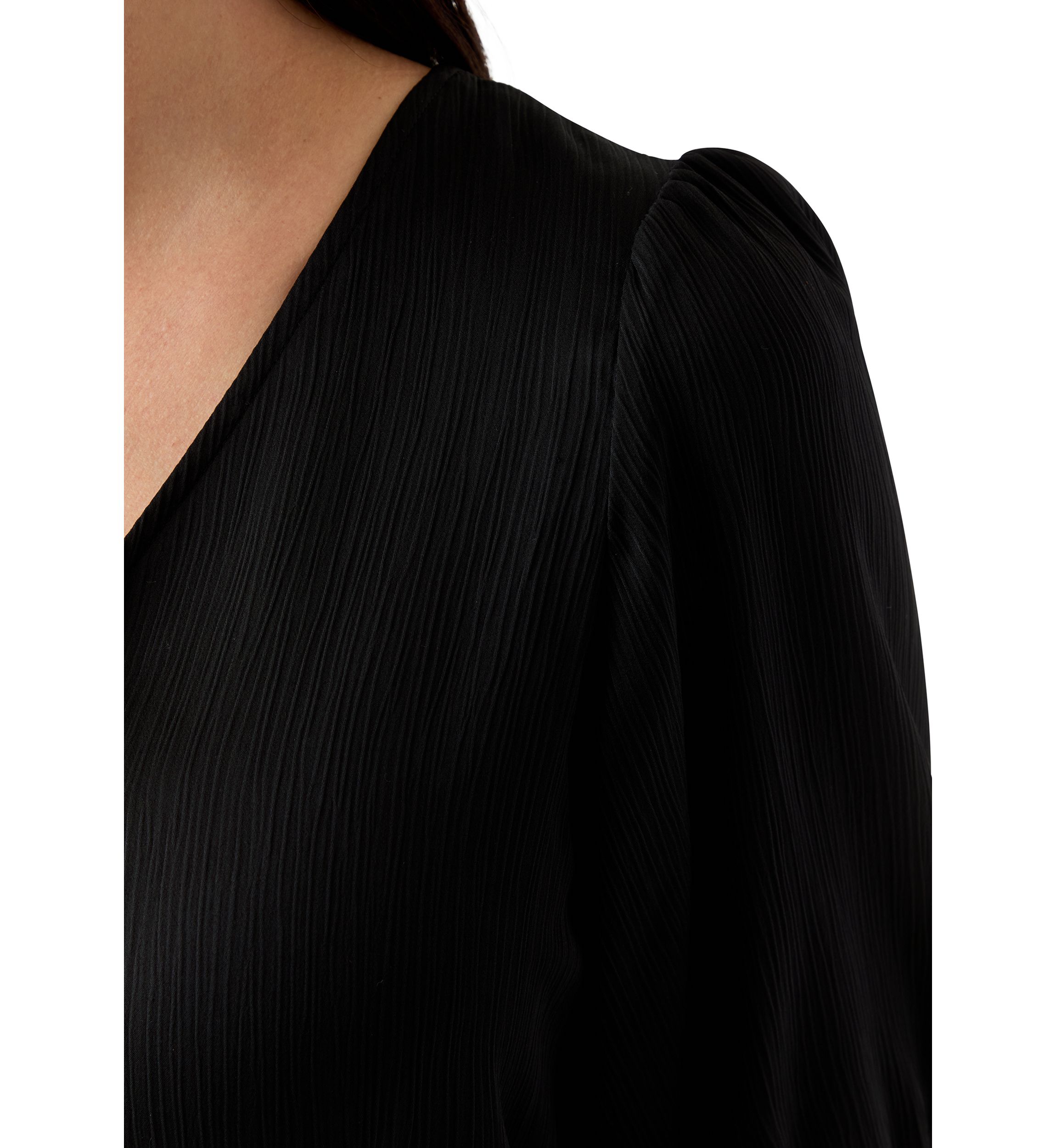 Womens Puff Sleeve V-Neck T-Shirt