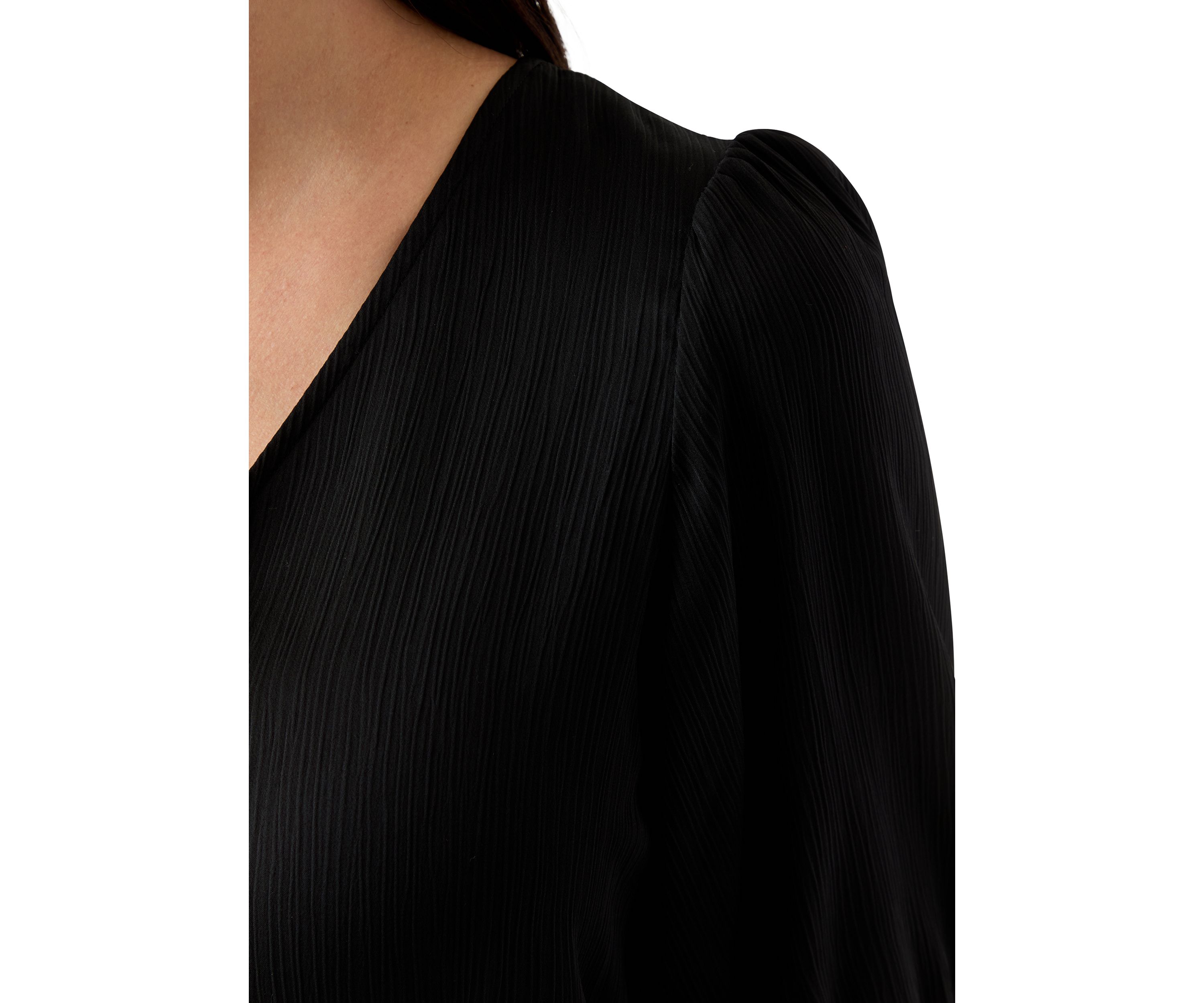 Womens Puff Sleeve V-Neck T-Shirt