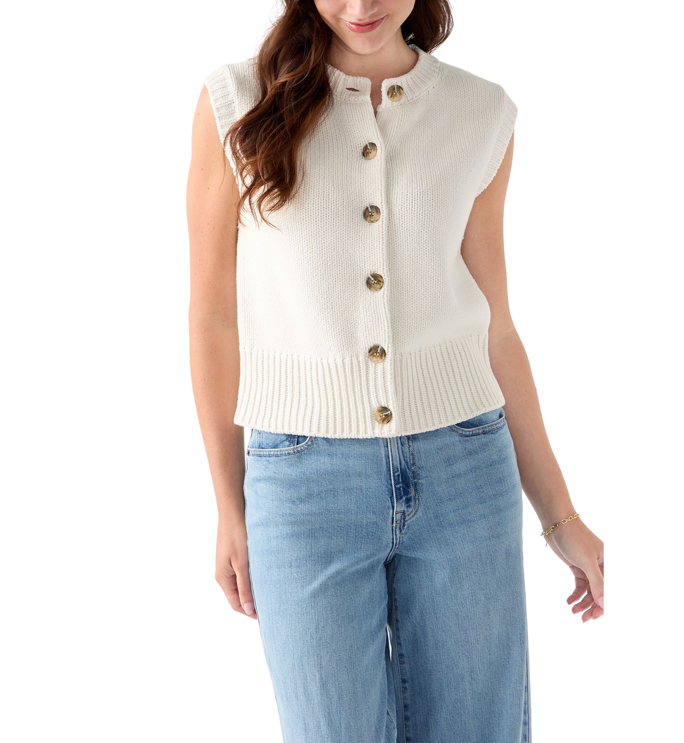 Petite Button Front Vest