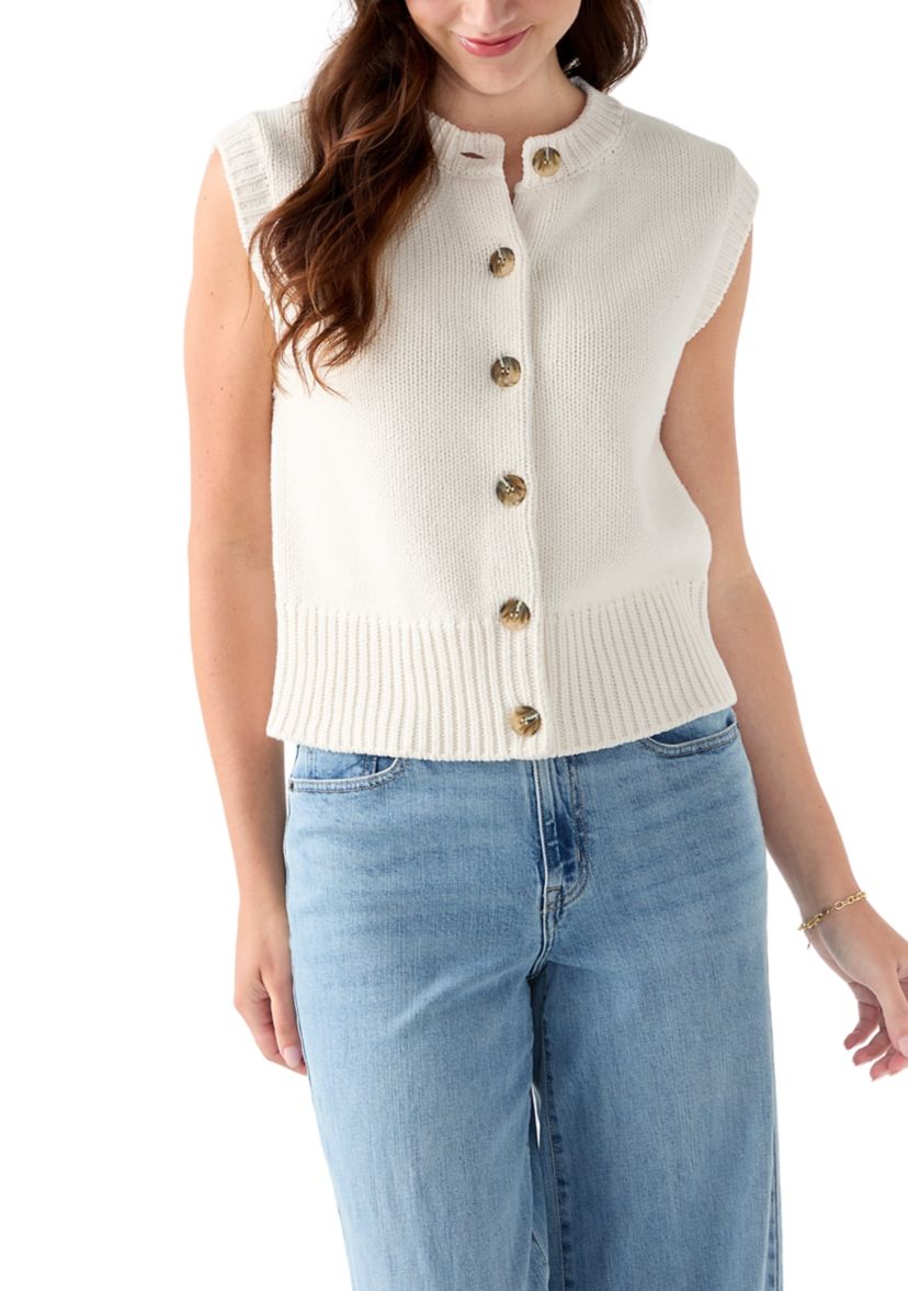 Petite Button Front Vest