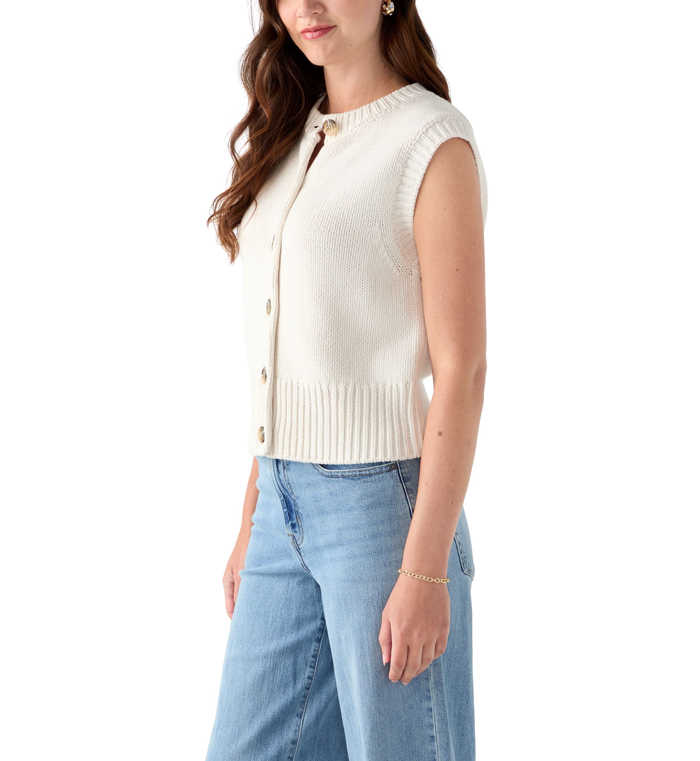 Petite Button Front Vest