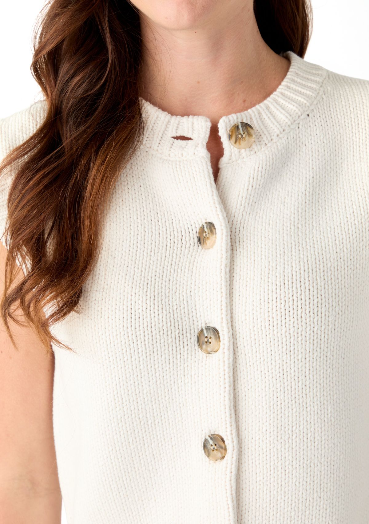 Petite Button Front Vest